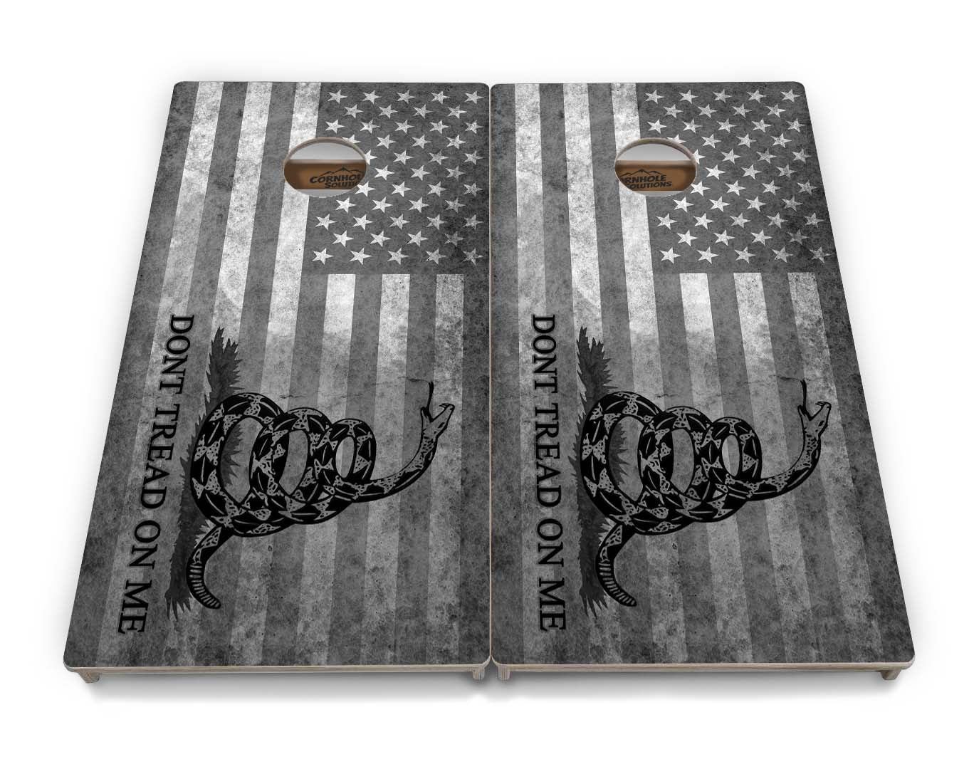 DTOM B&W Flag Cornhole Boards - Professional Tournament Series
