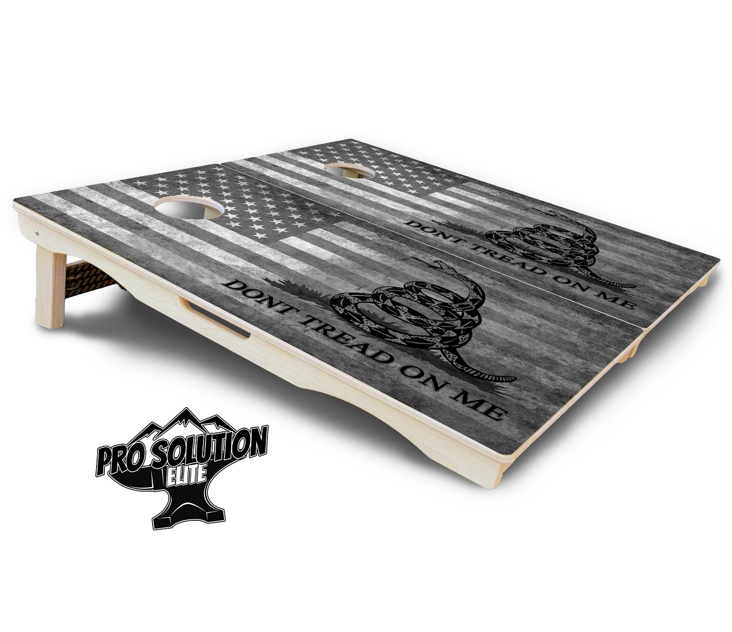 DTOM B&W Flag Cornhole Boards - Pro Solution Elite Series
