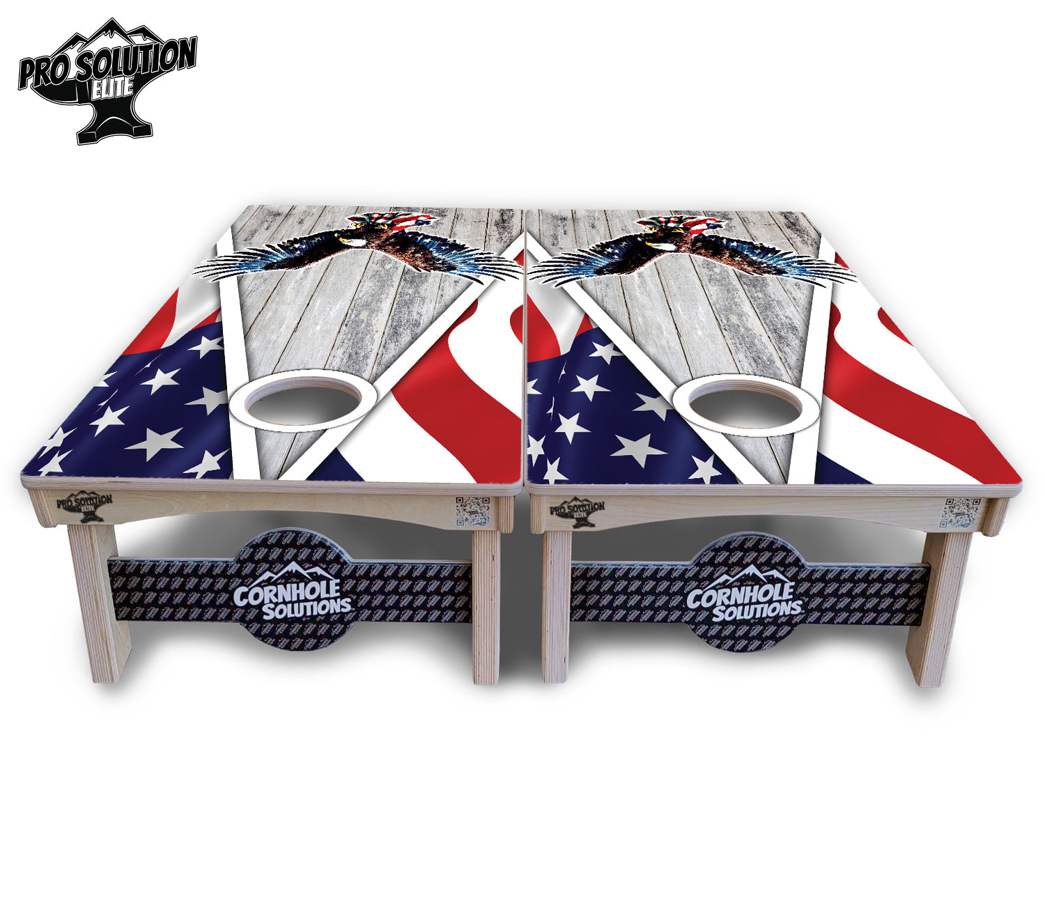 Eagle Triangle Whitewash Cornhole Boards - Pro Solution Elite Series