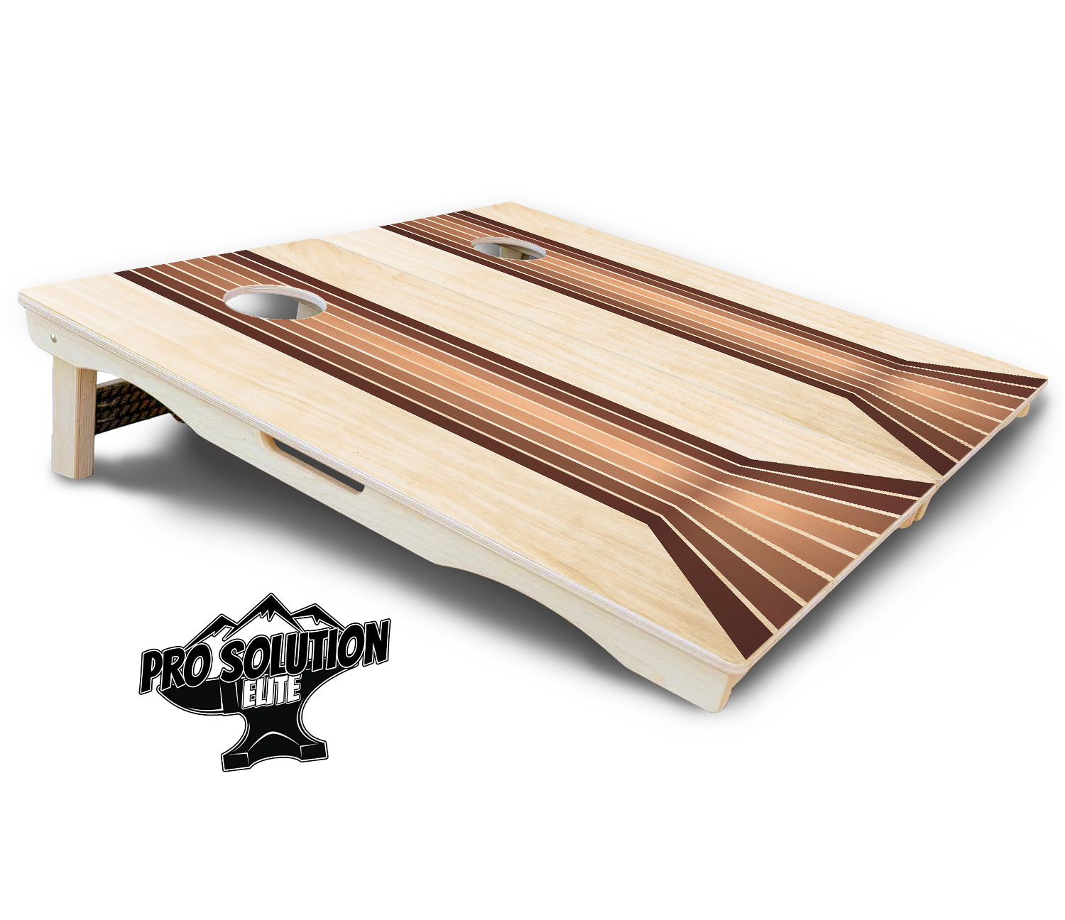 Retro Wood Lines Cornhole Boards - Pro Solution Elite Series