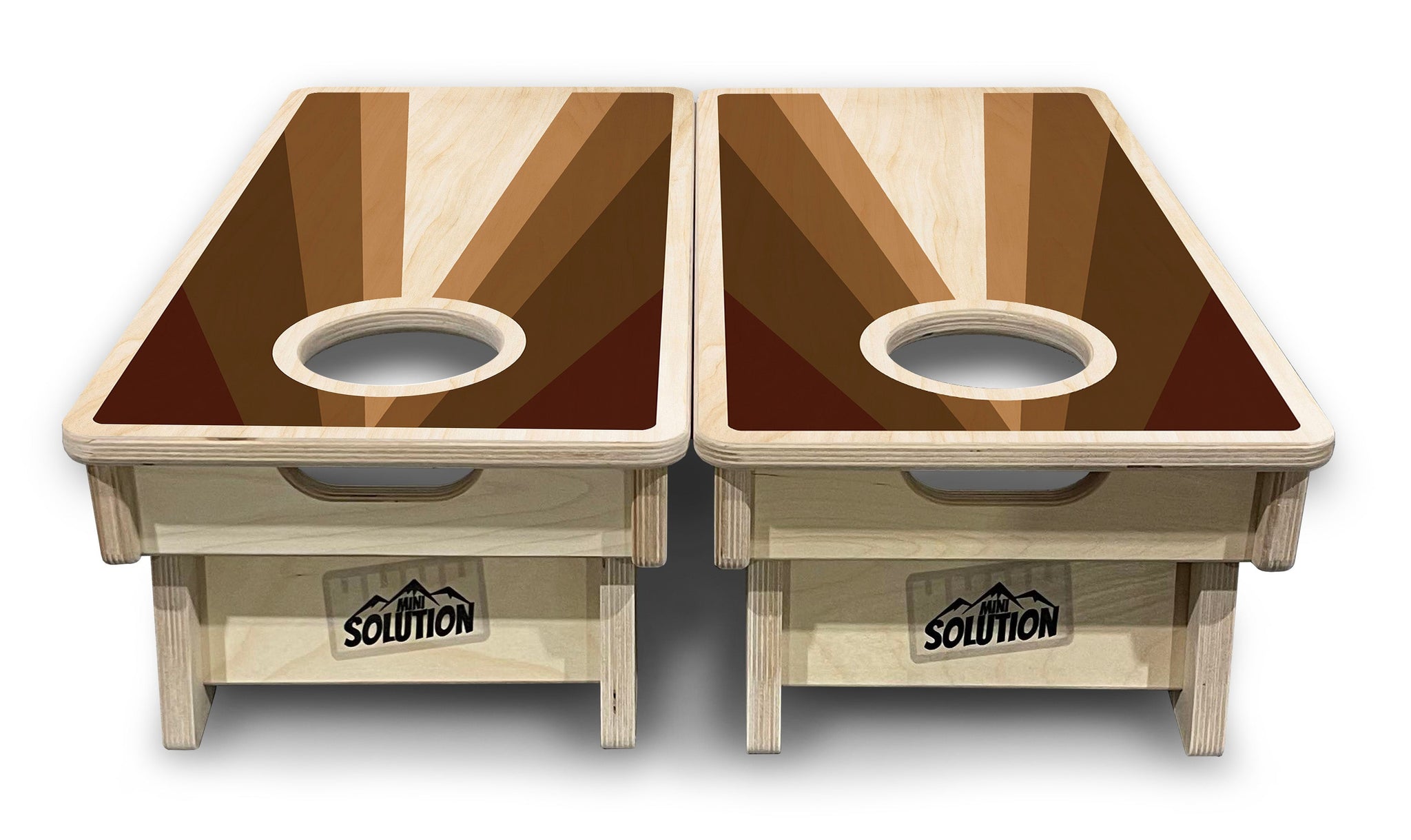 Mini Cornhole Boards - Retro Wood Triangle