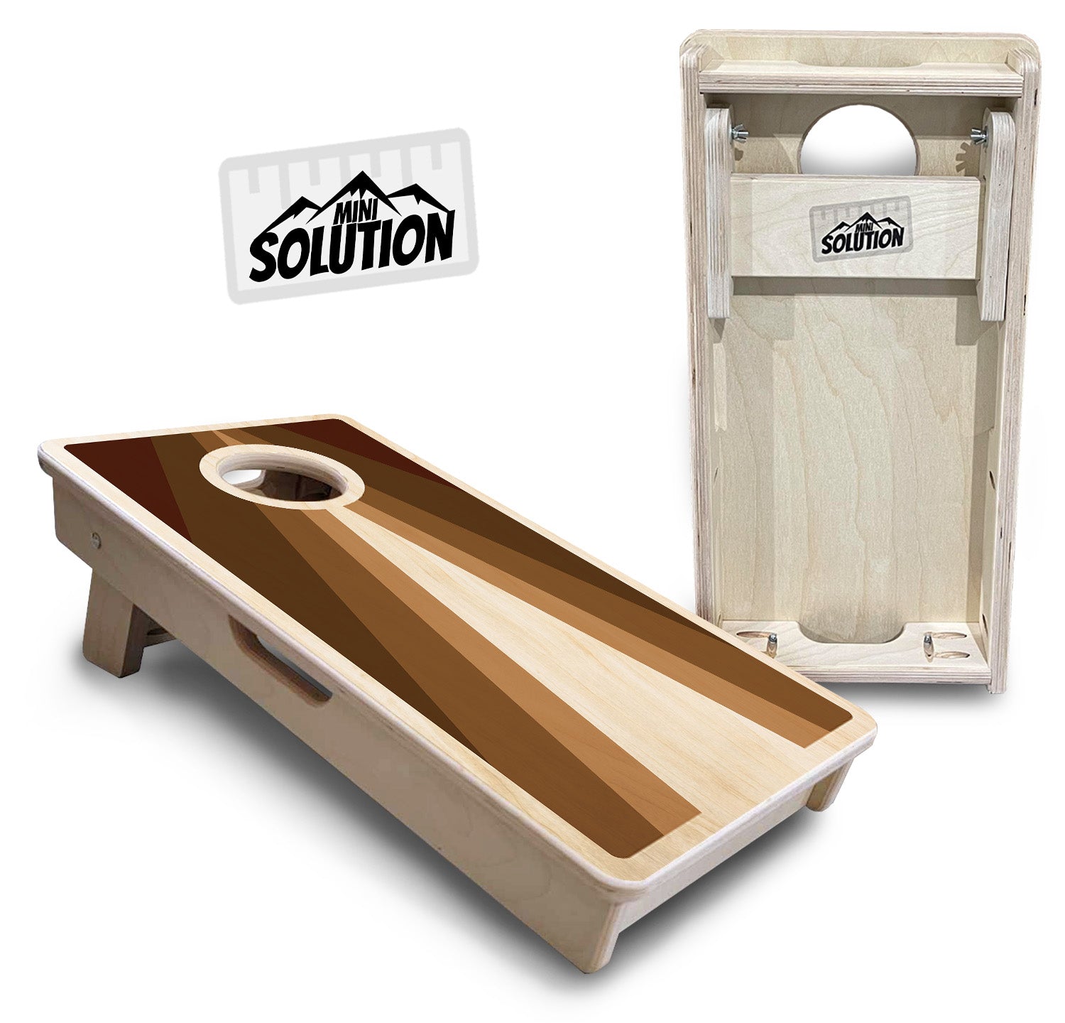 Mini Cornhole Boards - Retro Wood Triangle
