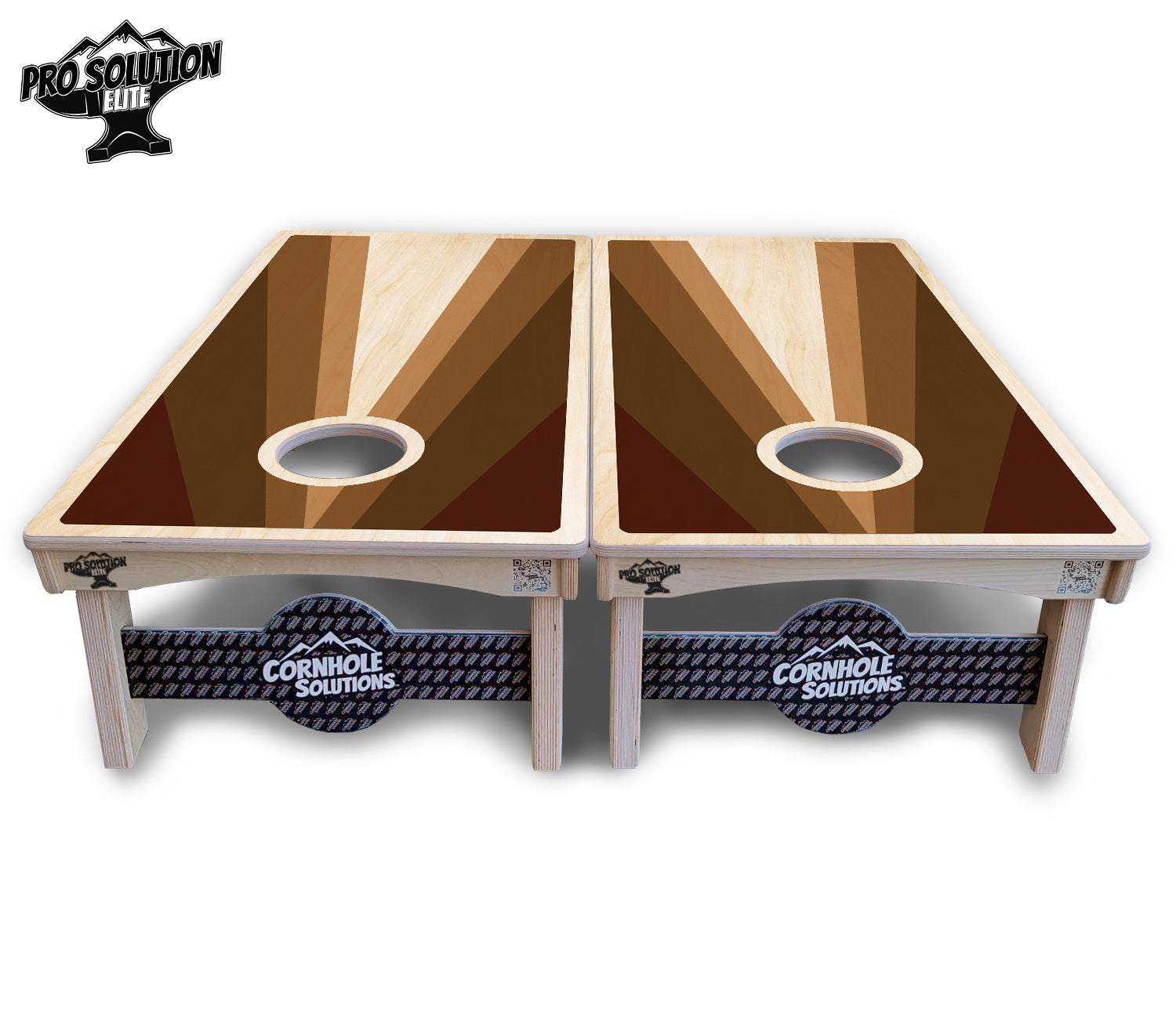 Retro Wood Triangle Cornhole Boards - Pro Solution Elite Series