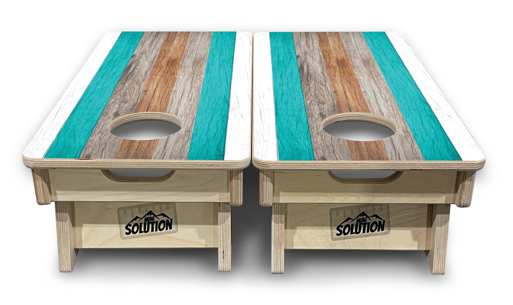 Mini Cornhole Boards - Beach Theme Stripe
