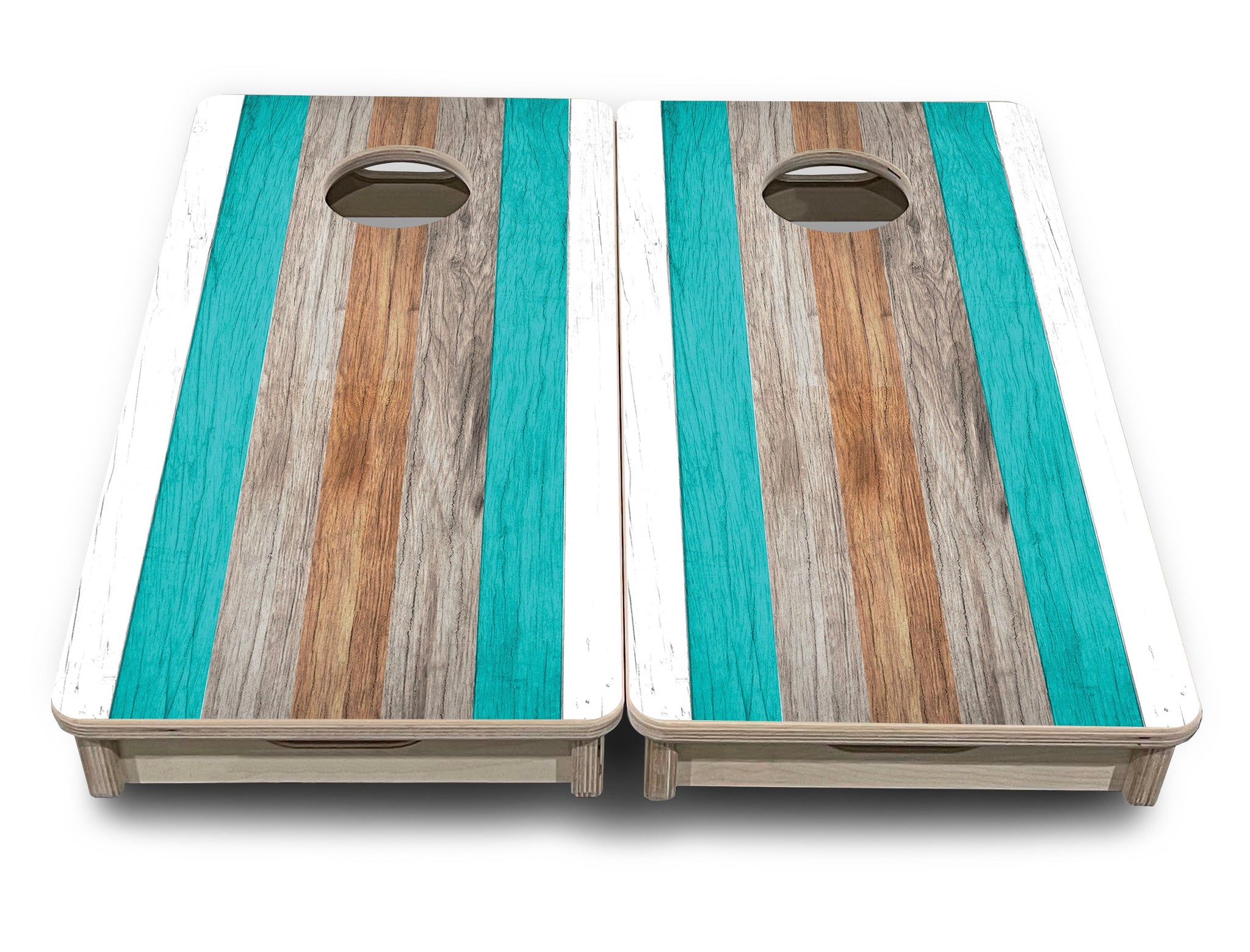 Mini Cornhole Boards - Beach Theme Stripe