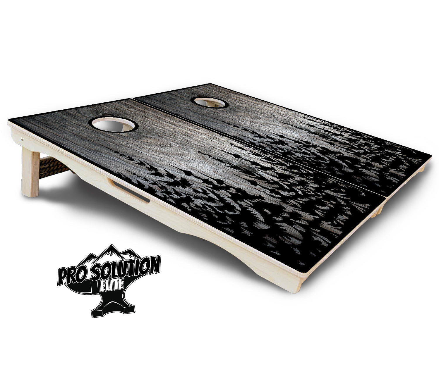 Greyscale Pine Trees Cornhole Boards - Pro Solution Elite Series