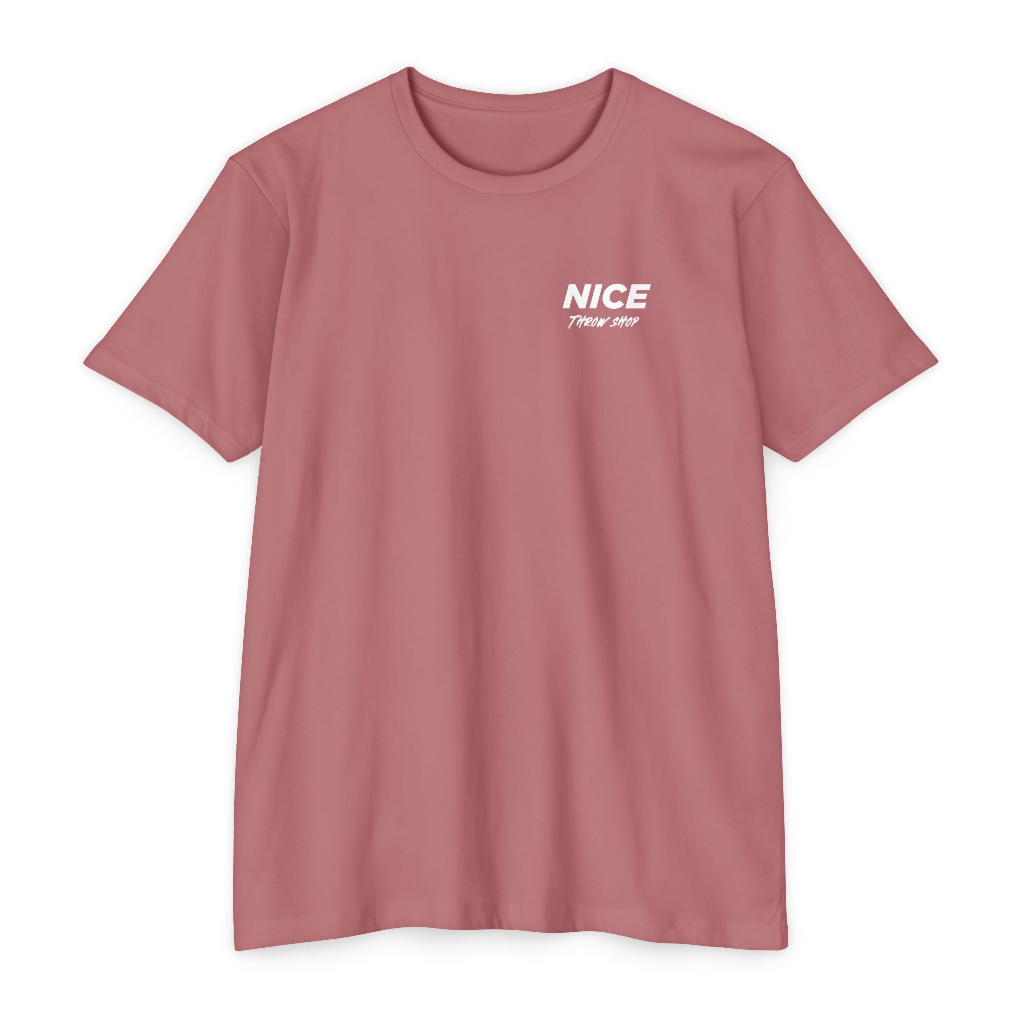 NICE Throw Shop Unisex Tee White Logo – Multiple Colors