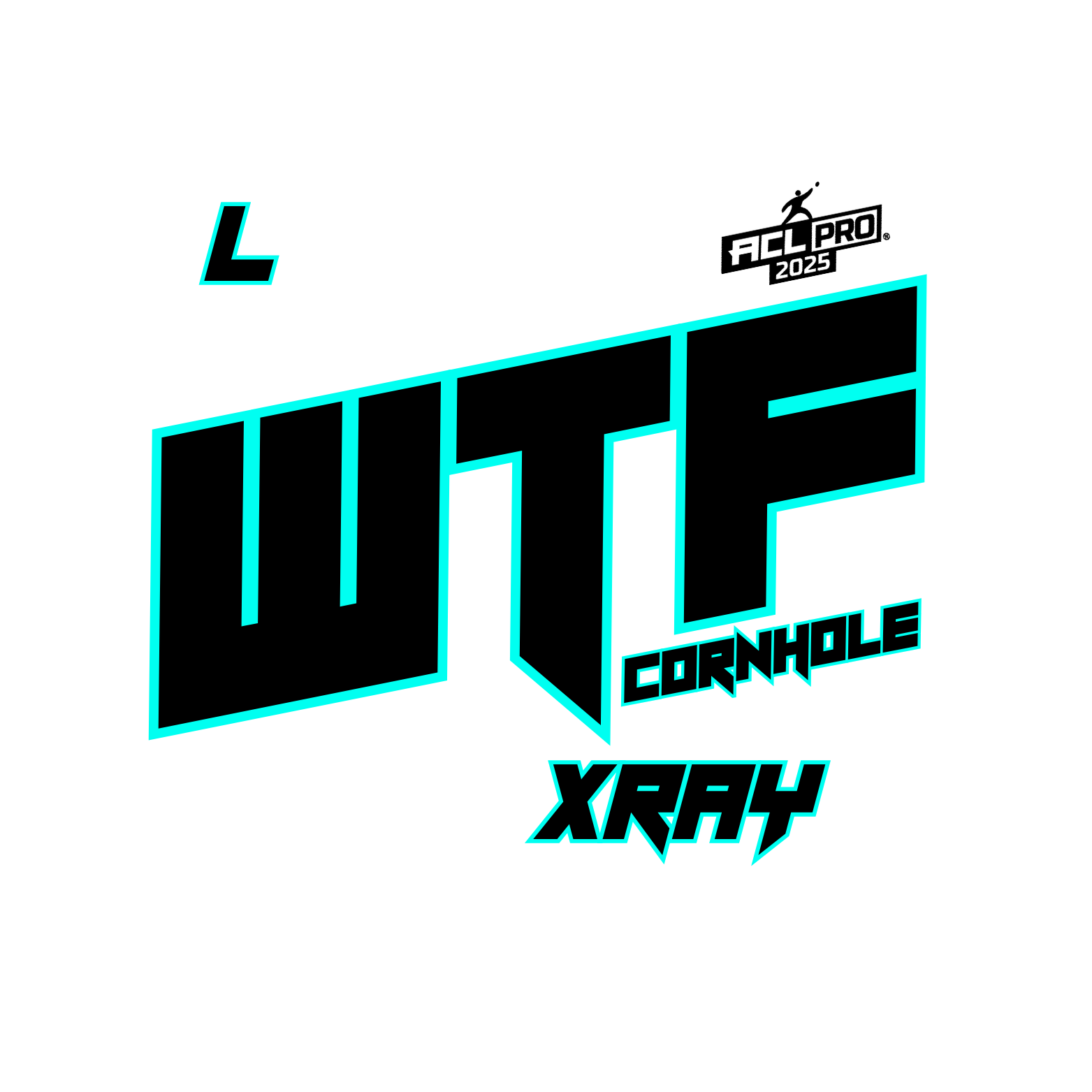 2026 WTF Cornhole X-RAY Aqua carpet - ACL Pro Stamped Cornhole Bags - Set of 4 bags