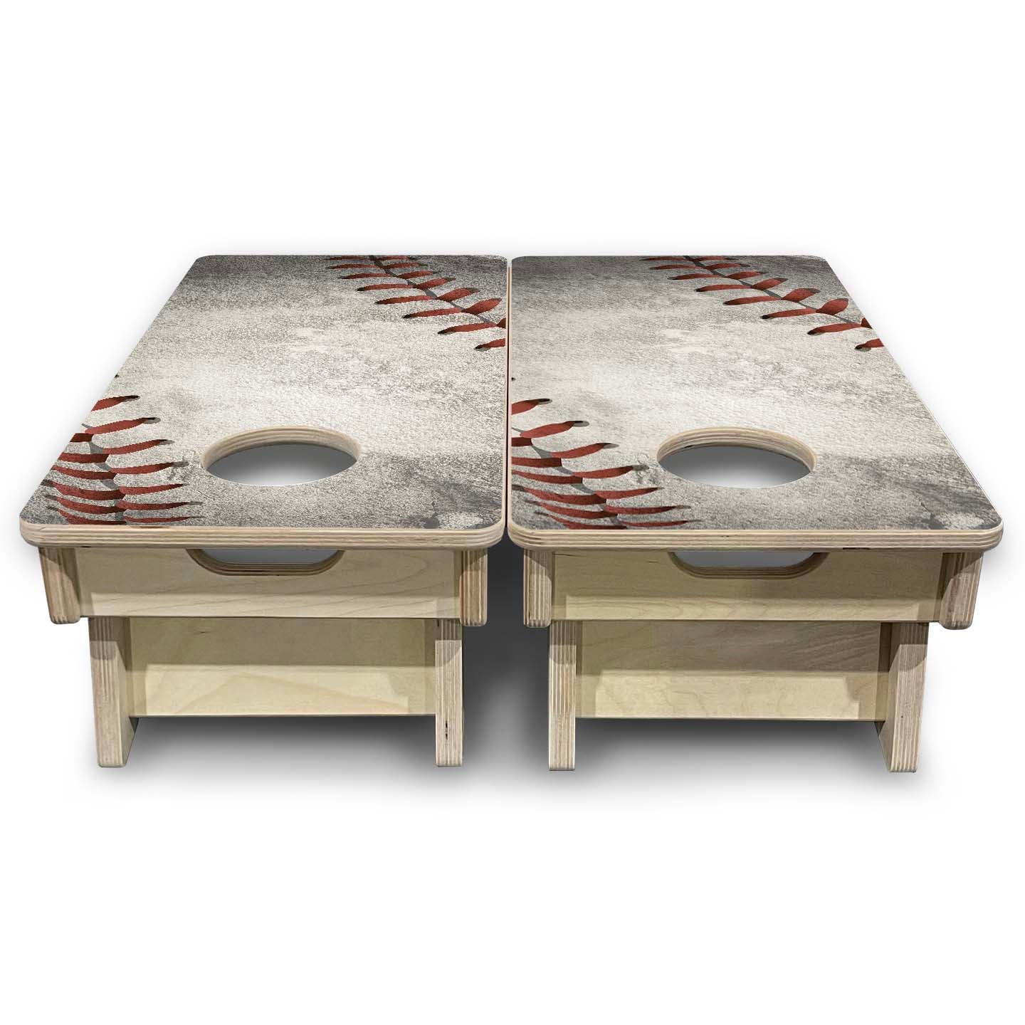 Mini Cornhole Boards - Worn Baseball & Glove