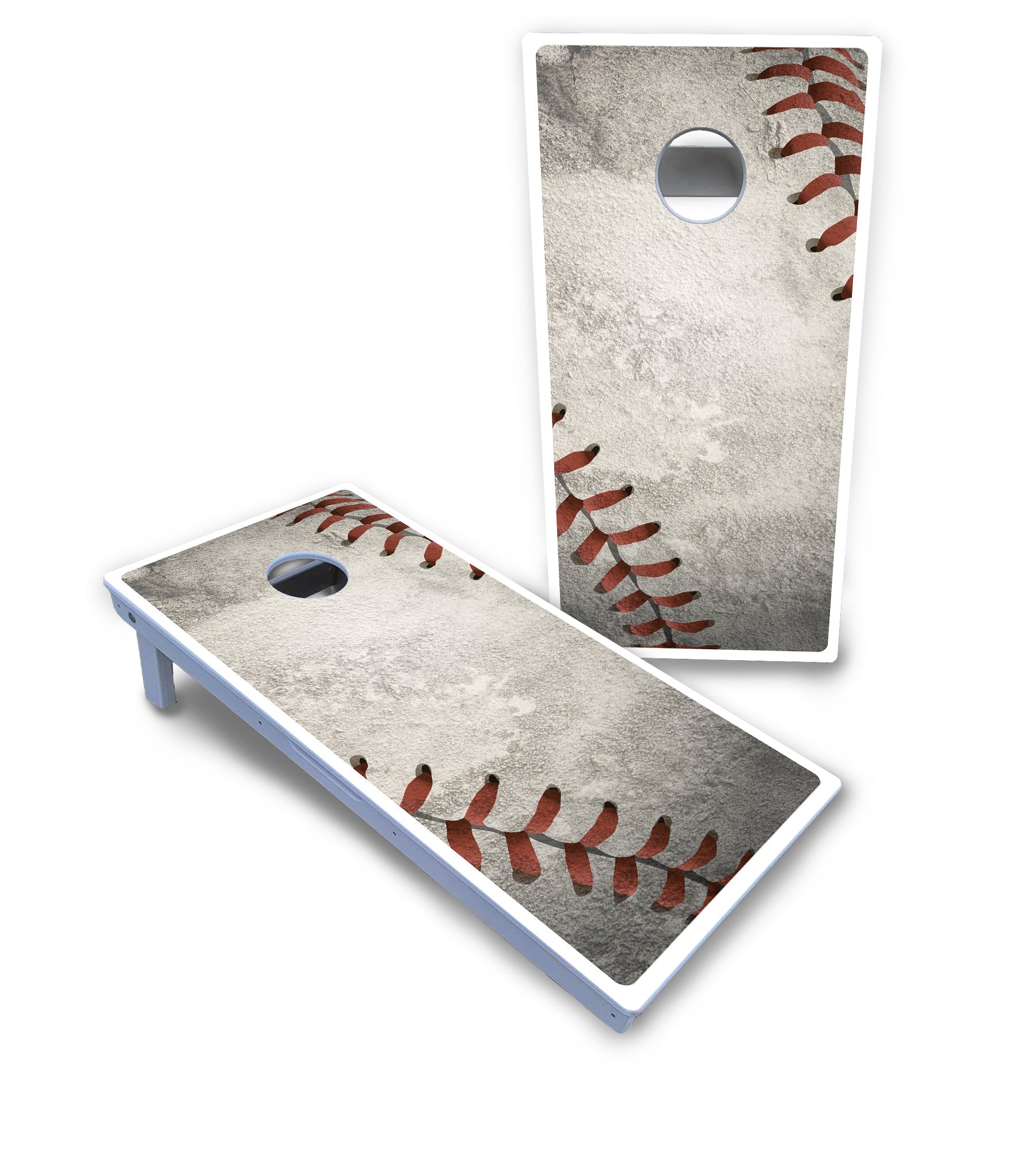 Worn Baseball & Glove Design Cornhole Boards - All Weather Series