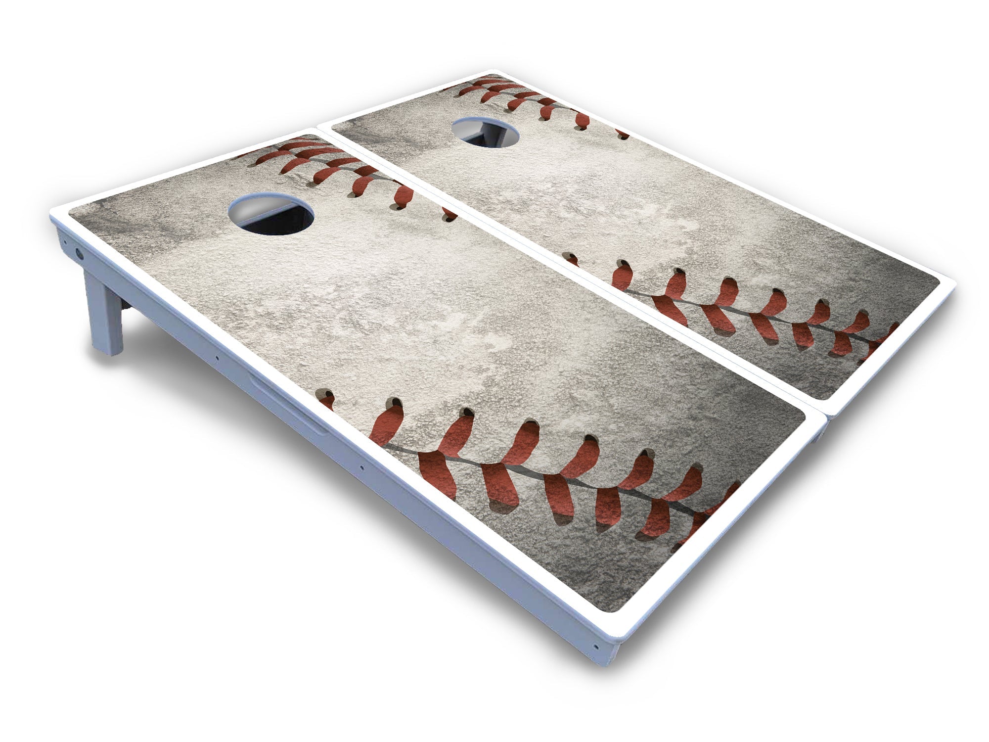 Worn Baseball & Glove Design Cornhole Boards - All Weather Series