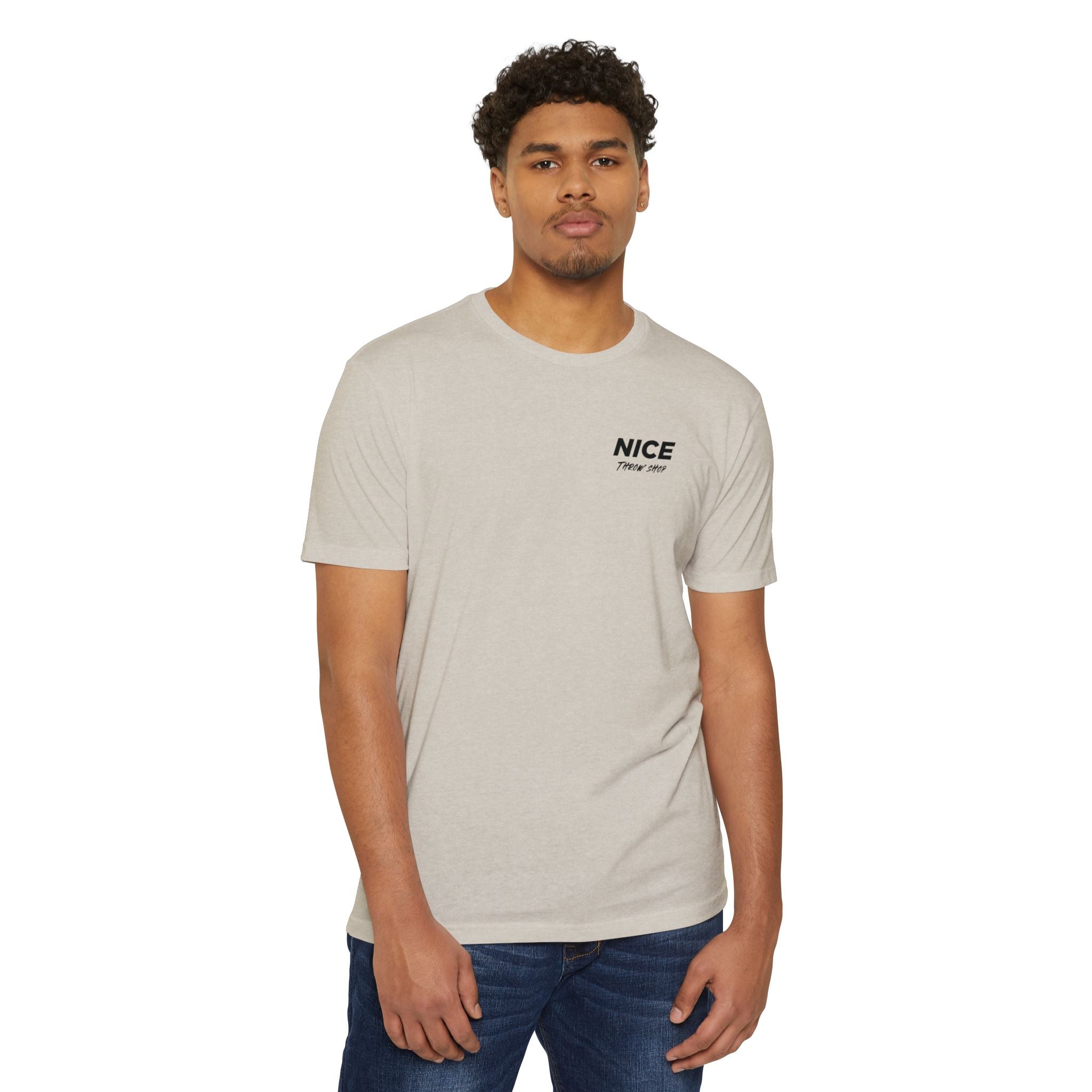 NICE Throw Shop Unisex Tee Black Logo – Multiple Colors