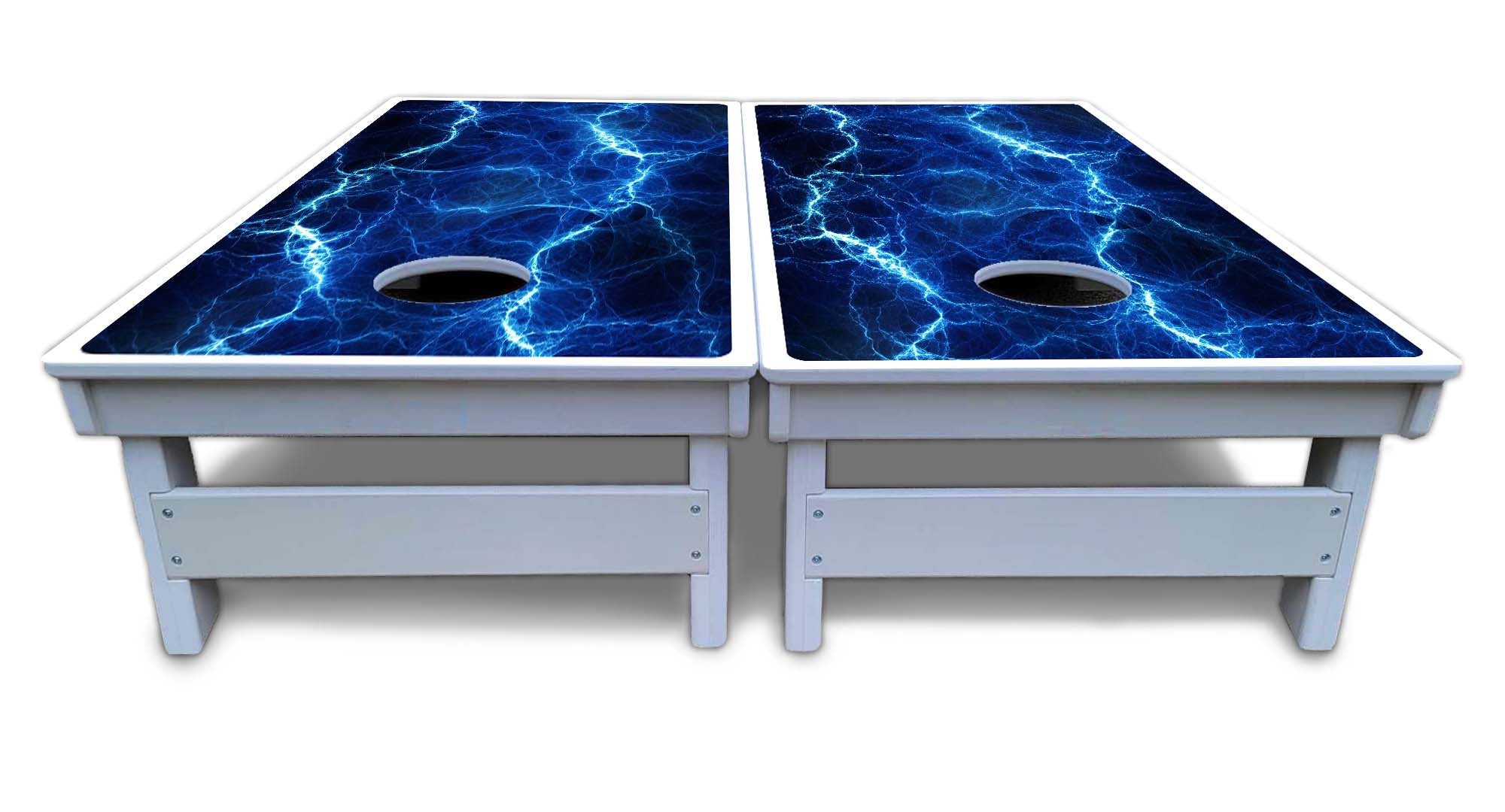 Blue & Green Lightning Cornhole Boards - All Weather Series