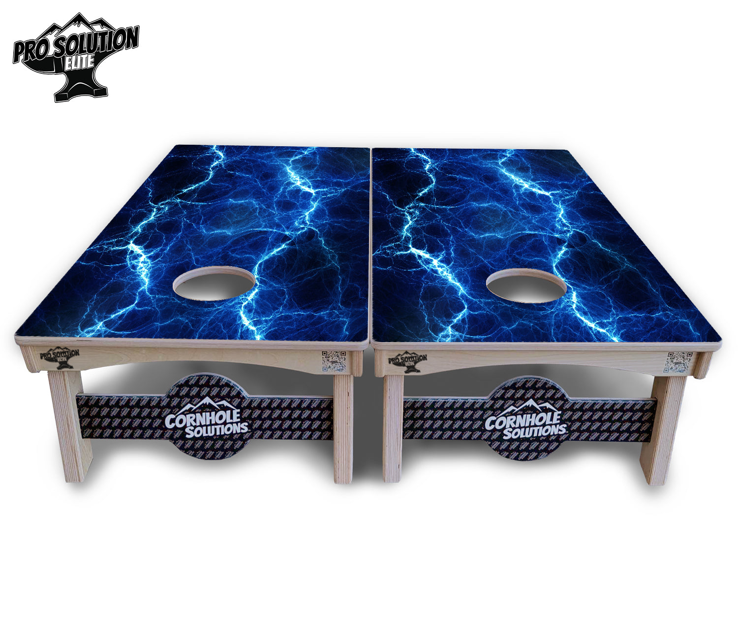 Blue & Green Lightning Cornhole Boards - Pro Solution Elite Series