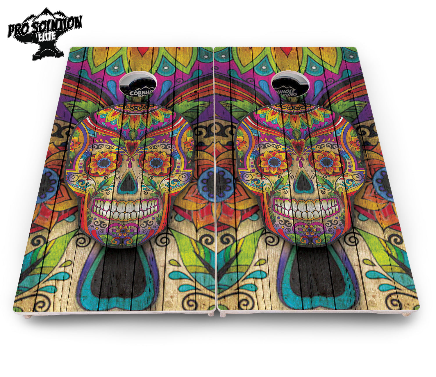 Sugar Skull Cornhole Boards - Pro Solution Elite Series - Colorful