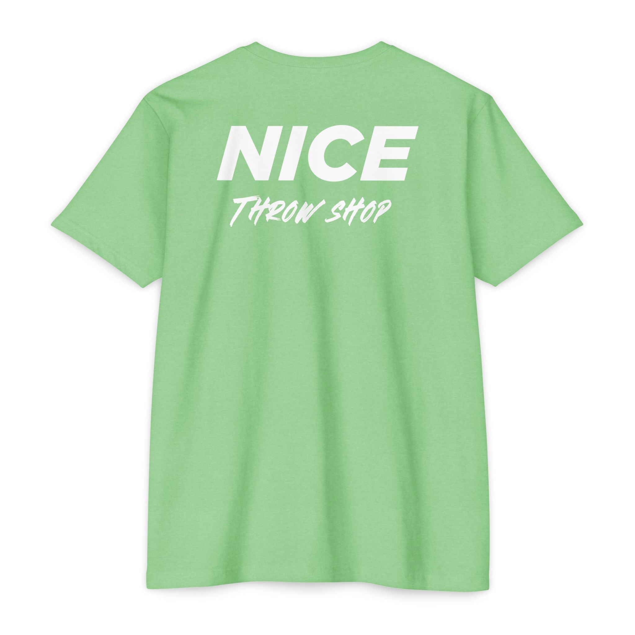 NICE Throw Shop Unisex Tee White Logo – Multiple Colors