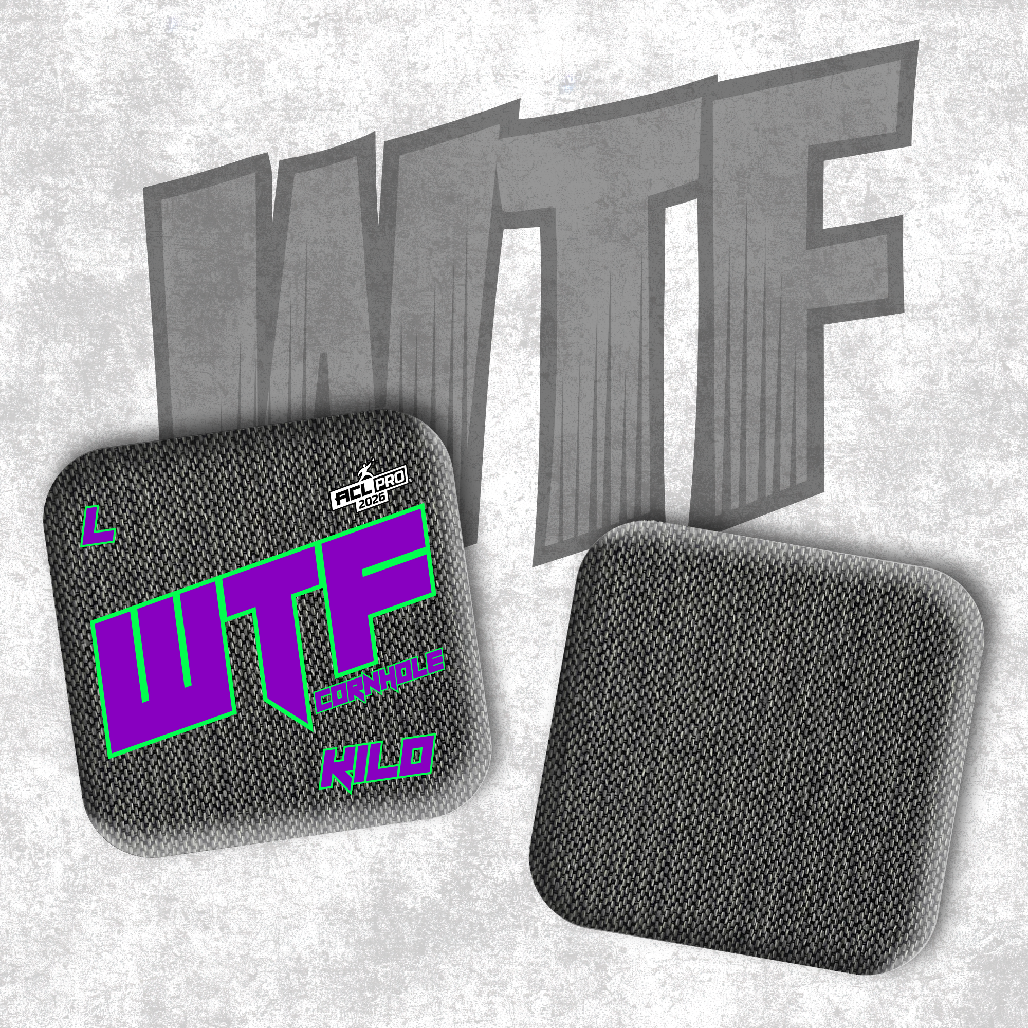 2026 WTF Cornhole Kilo OG Logo - ACL Pro Stamped Cornhole Bags - Set of 4 bags