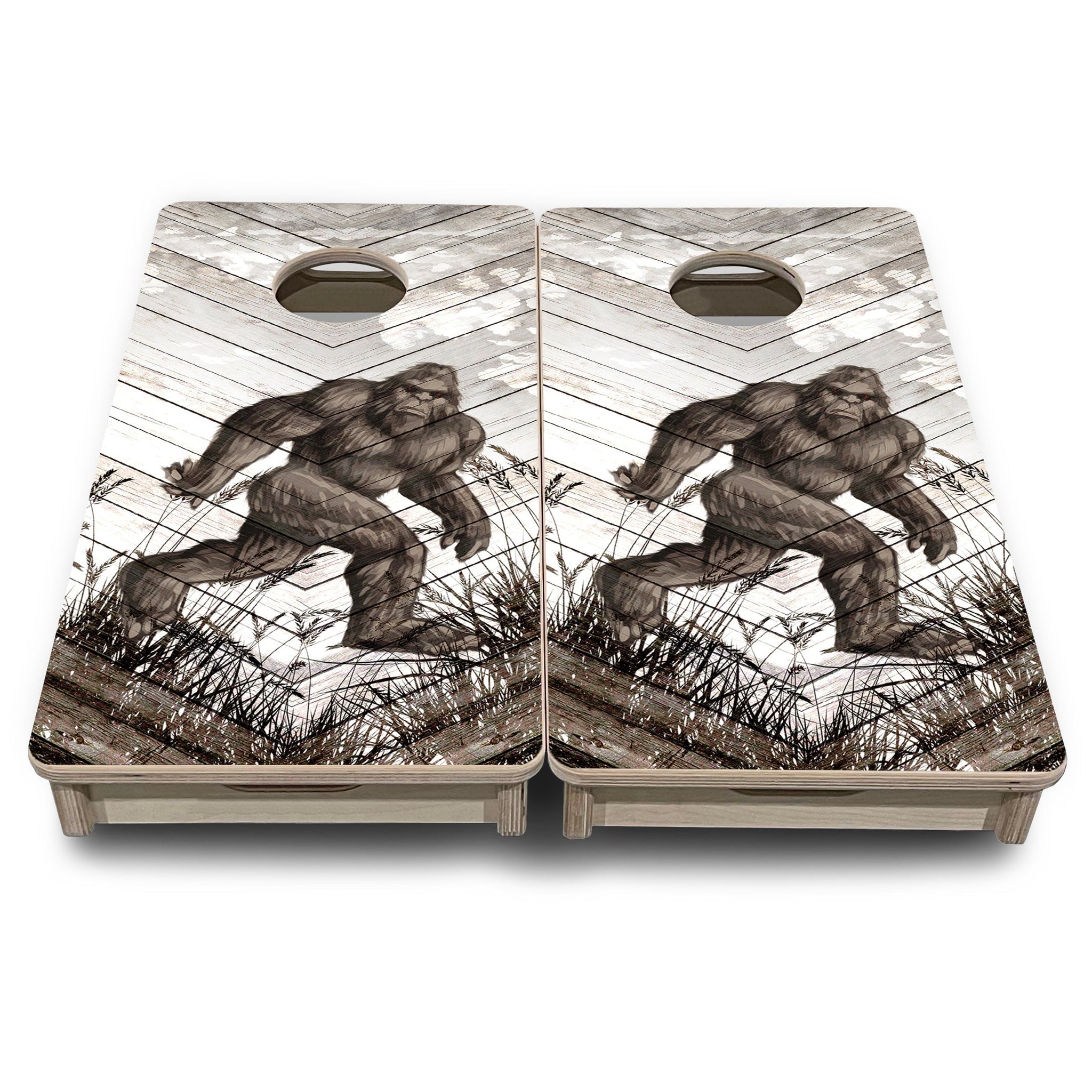 Mini Cornhole Boards - Bigfoot Whitewash
