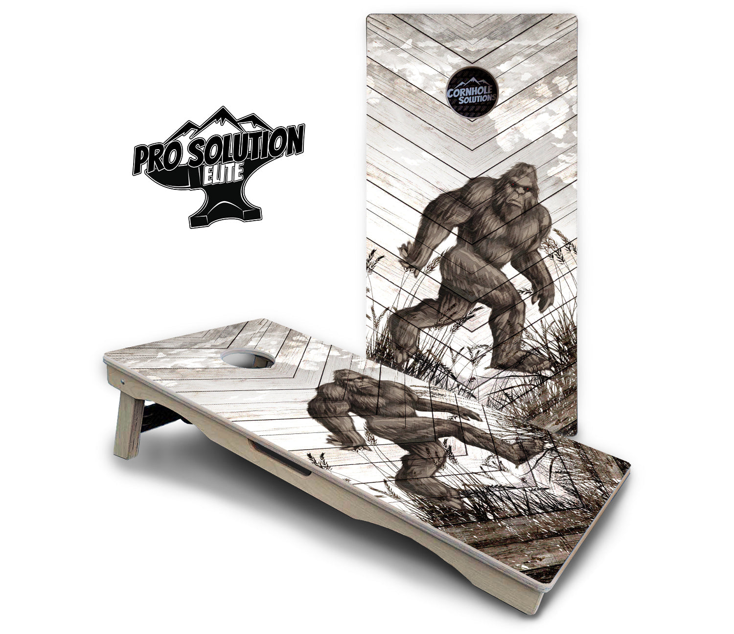 Bigfoot Whitewash Cornhole Boards - Pro Solution Elite Series