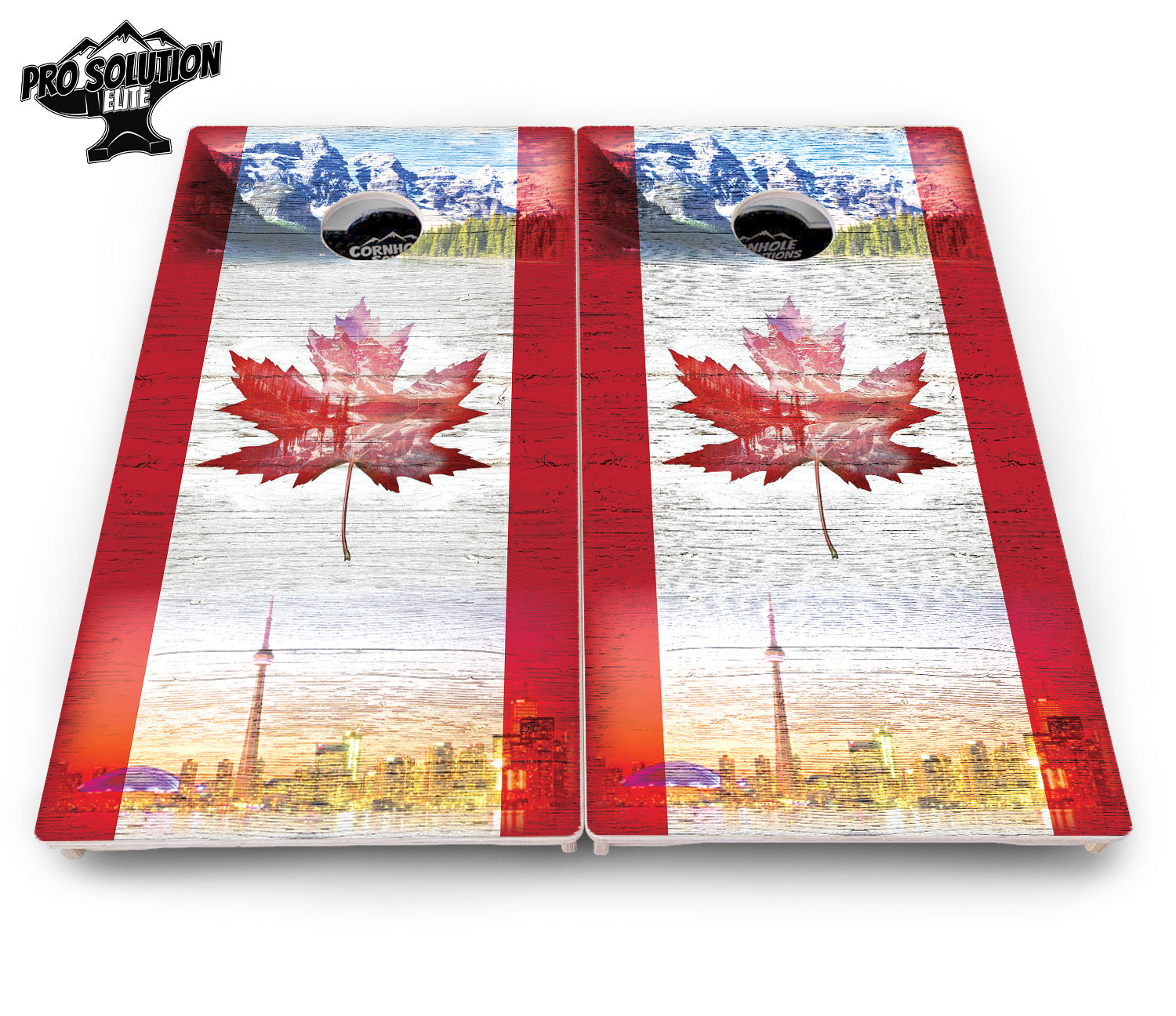 Canadian Mountain Scene Cornhole Boards - Pro Solution Elite Series