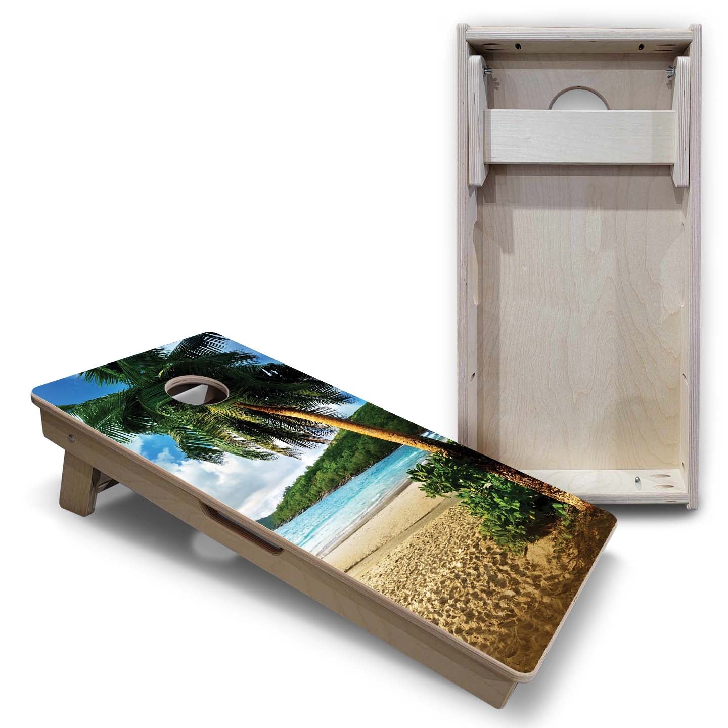 Vacation Cornhole Boards - Beach Scene