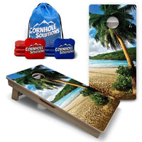 Vacation Cornhole Boards - Beach Scene