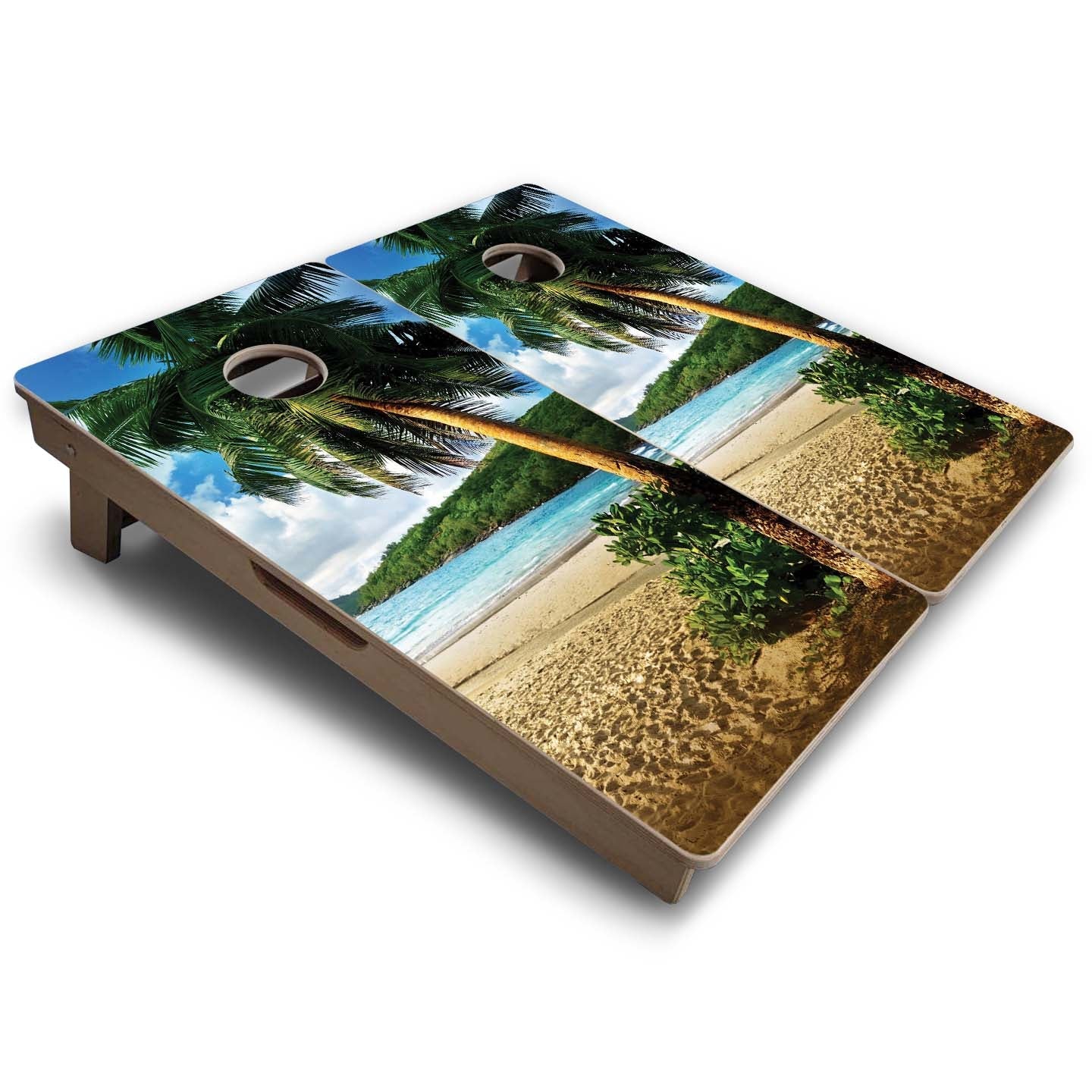 Vacation Cornhole Boards - Beach Scene