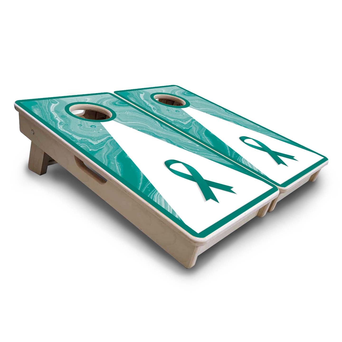 Mini Cornhole Boards - Cancer Awareness