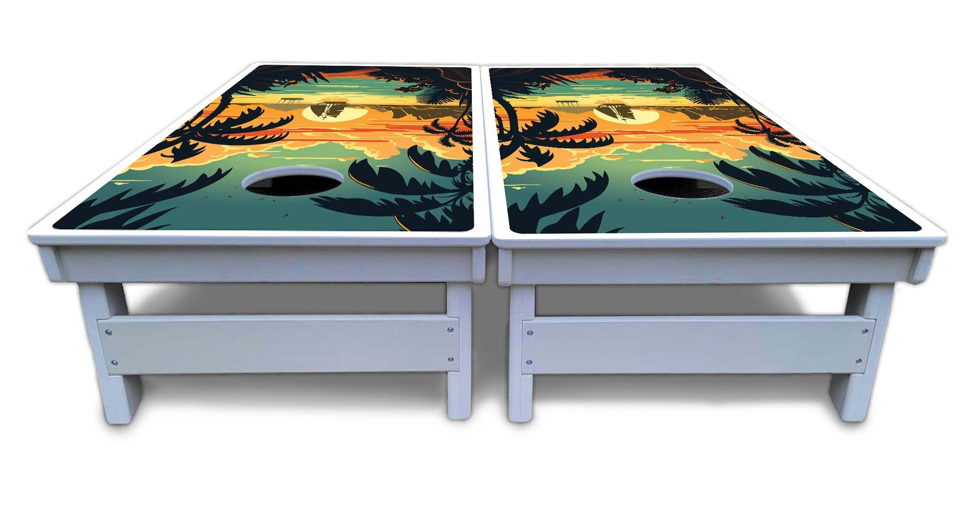 Beach Sunset Cornhole Boards - All Weather Series