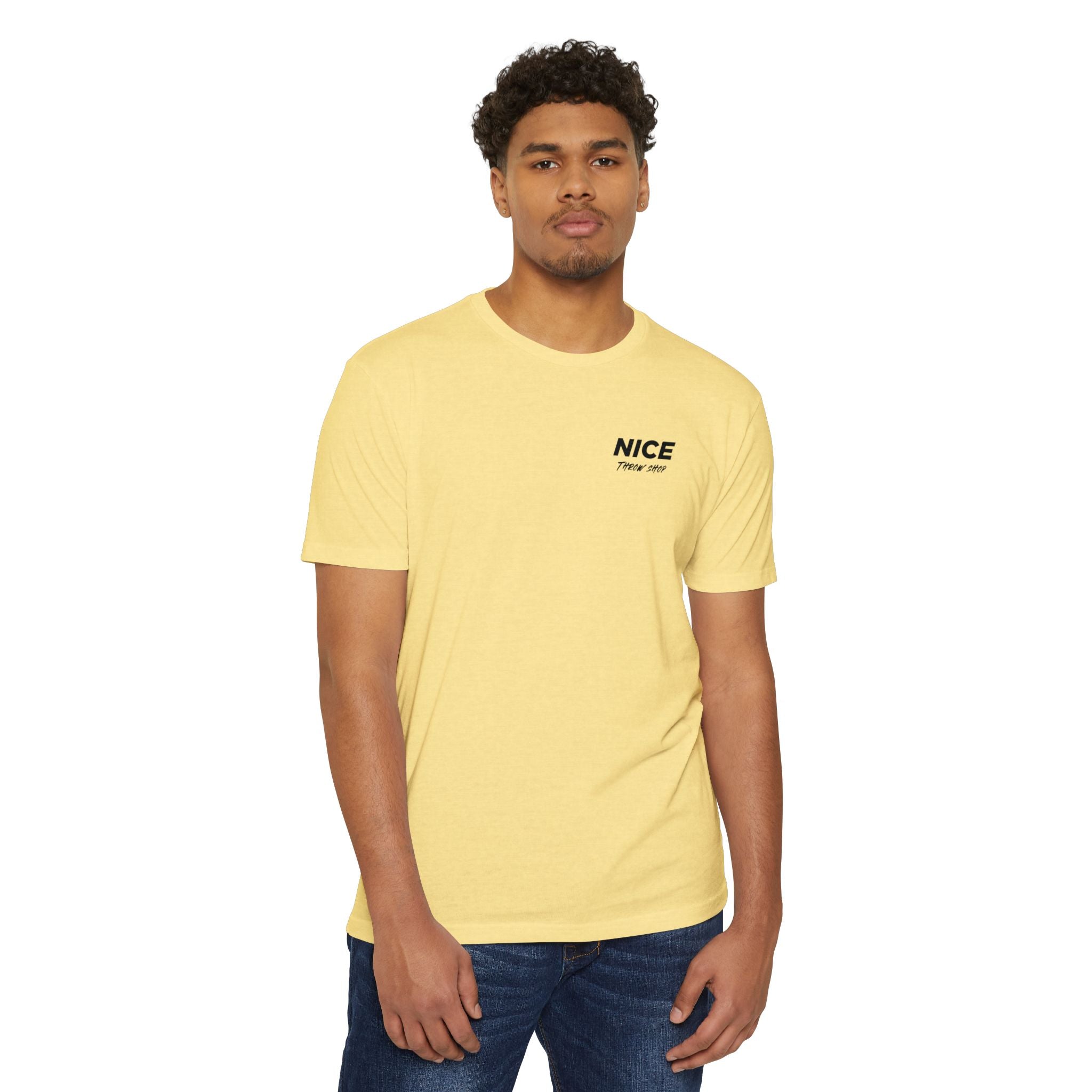 NICE Throw Shop Unisex Tee Black Logo – Multiple Colors