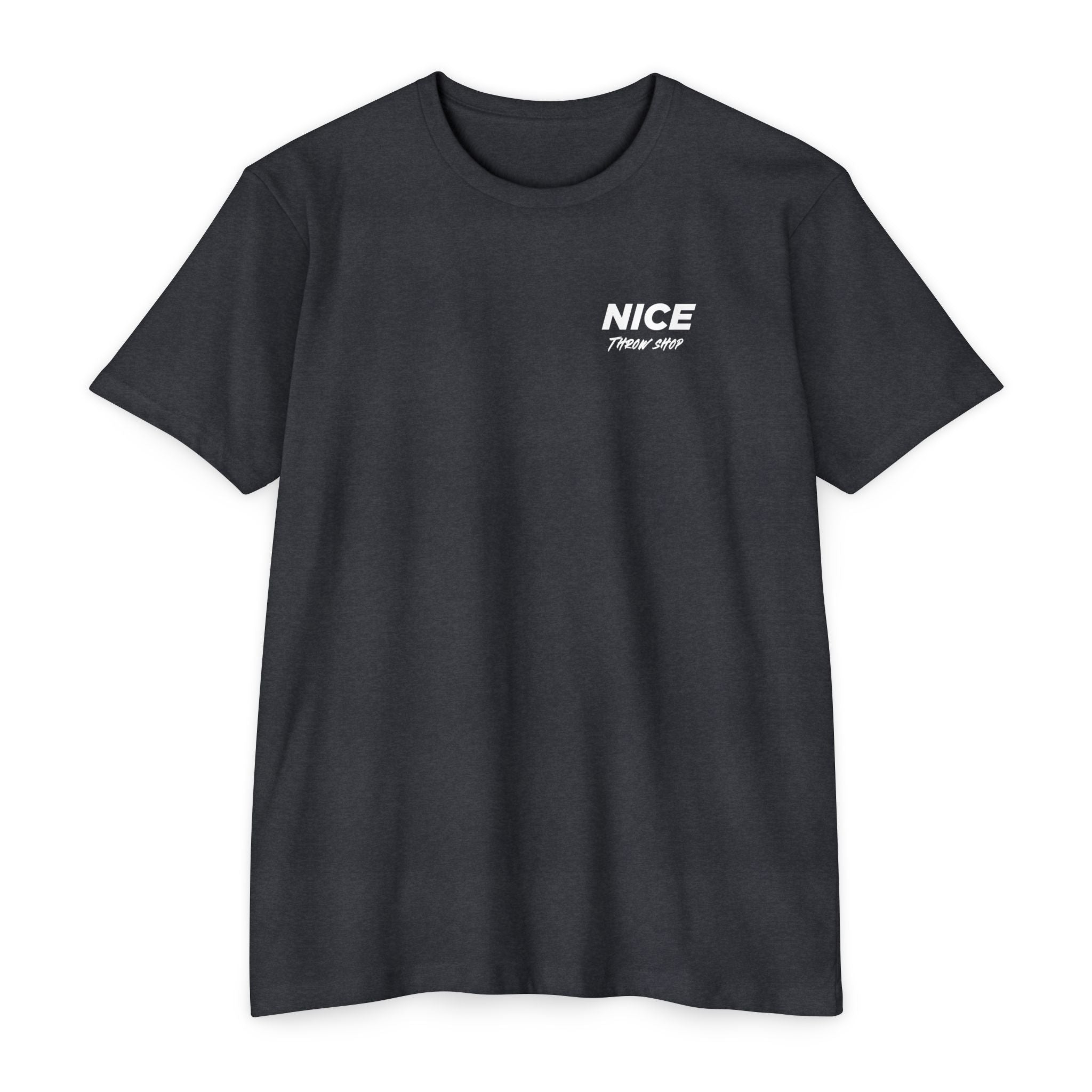 NICE Throw Shop Unisex Tee White Logo – Multiple Colors