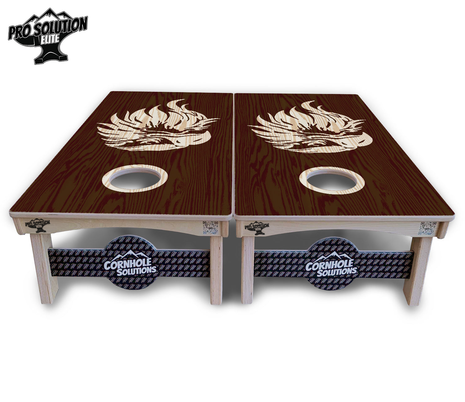 Stained Eagle & Flag Cornhole Boards - Pro Solution Elite Series