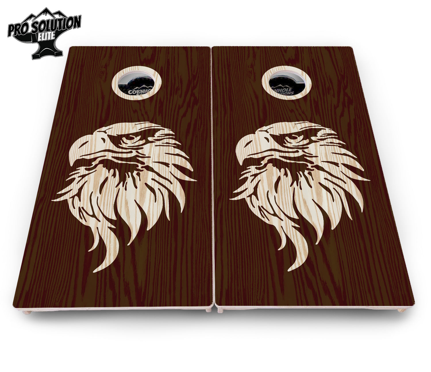 Stained Eagle & Flag Cornhole Boards - Pro Solution Elite Series