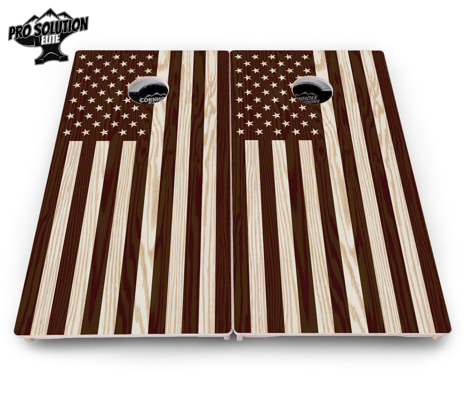 Stained Eagle & Flag Cornhole Boards - Pro Solution Elite Series