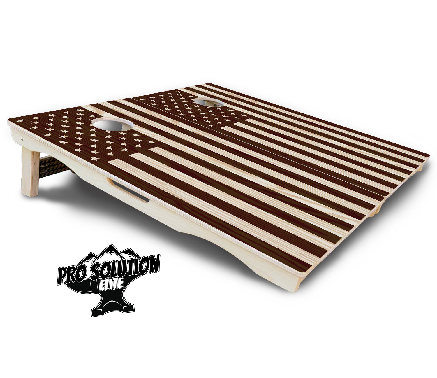 Stained Eagle & Flag Cornhole Boards - Pro Solution Elite Series