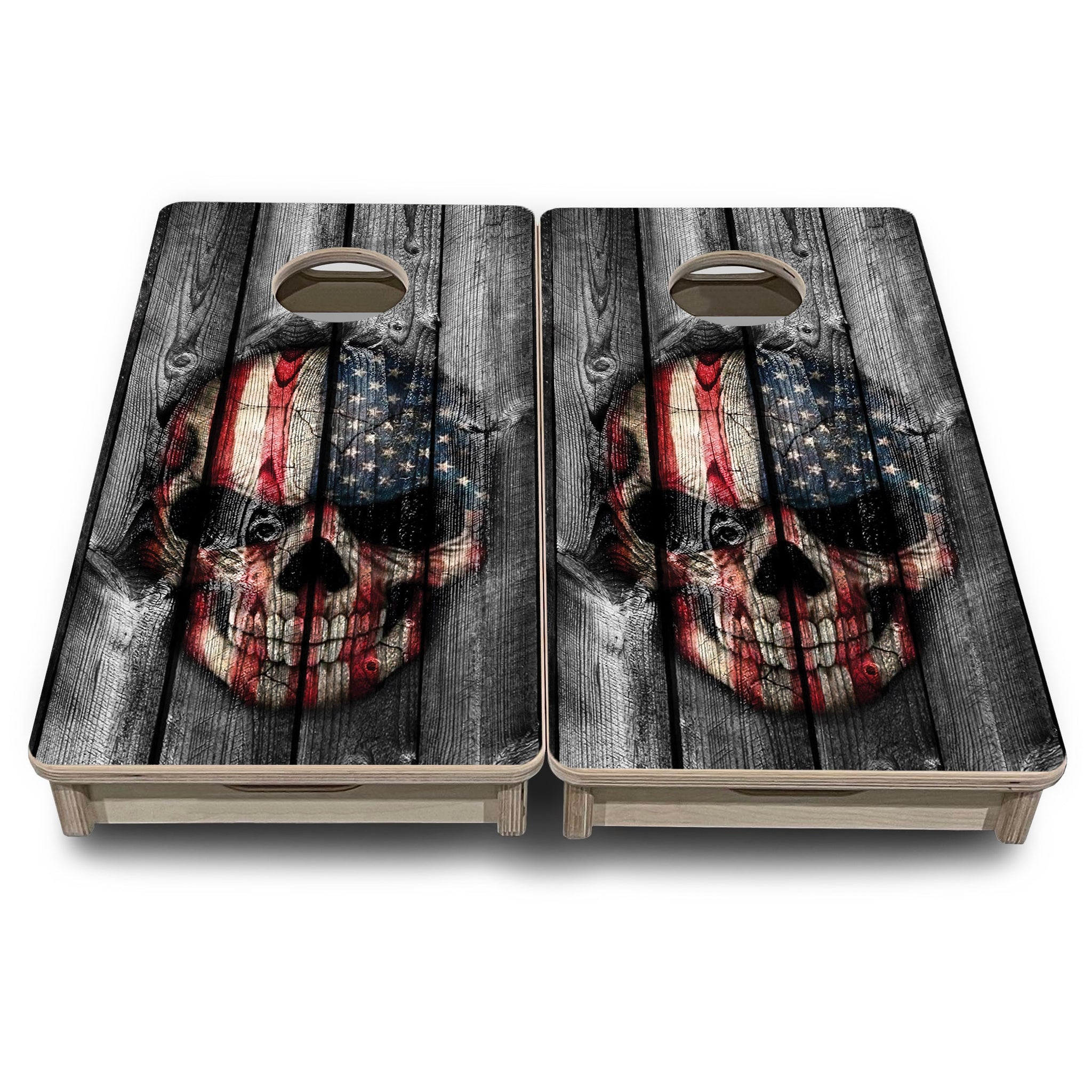 Mini Cornhole Boards - Skull Flag