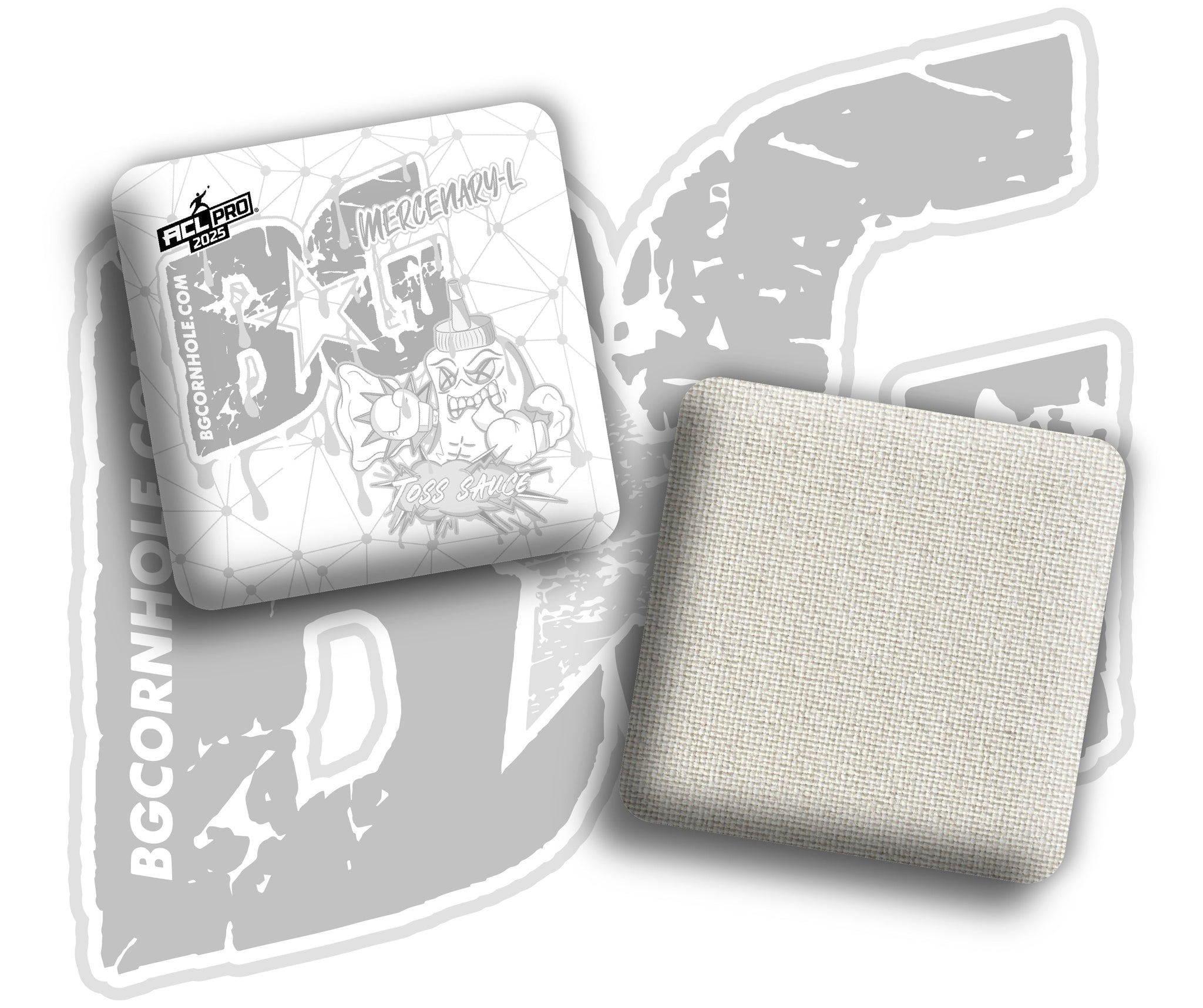 BG Cornhole 2026 Multiple Bag Models "Toss Sauce Whiteout and Blackout" Collab - ACL Pro Stamped Cornhole Bags - SET OF 4 BAGS