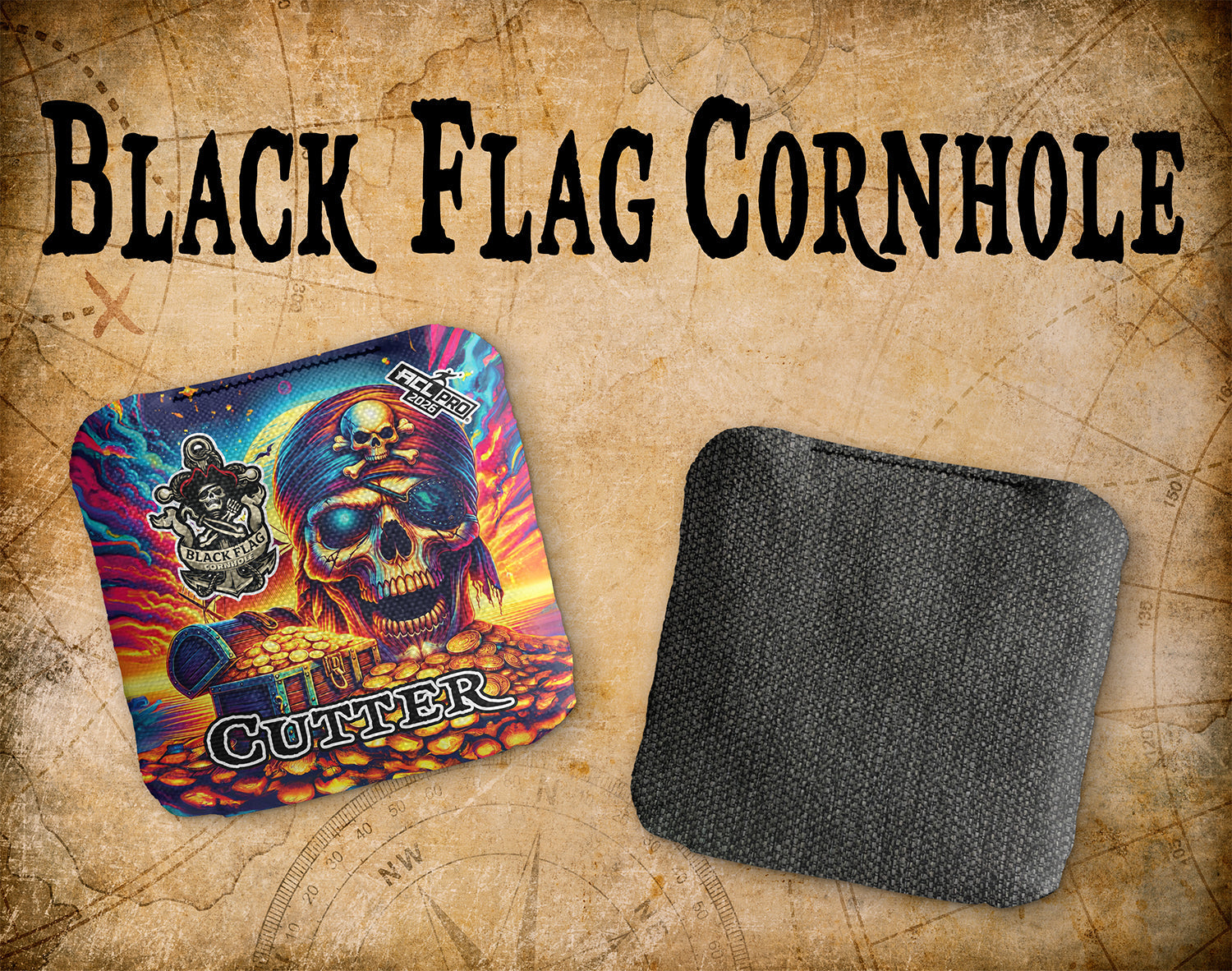 Black Flag Cornhole Cutter - Treasure Island - ACL Pro 2026