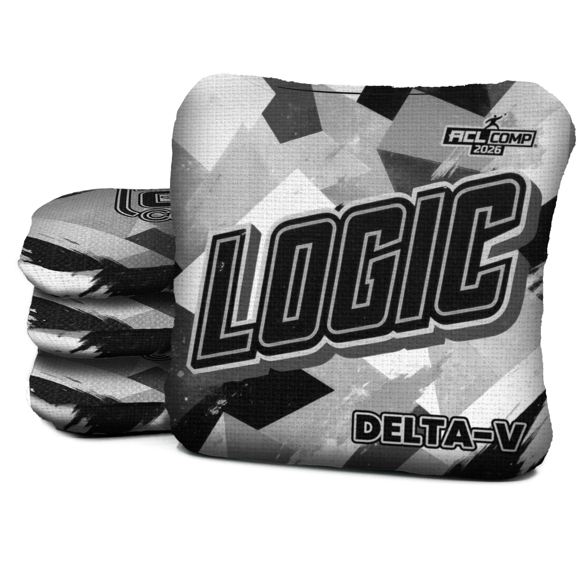 Logic Cornhole Angle Splat - Black White - ACL PRO 2026 BAGS - MULTIPLE BAG SERIES - Set of 4 bags
