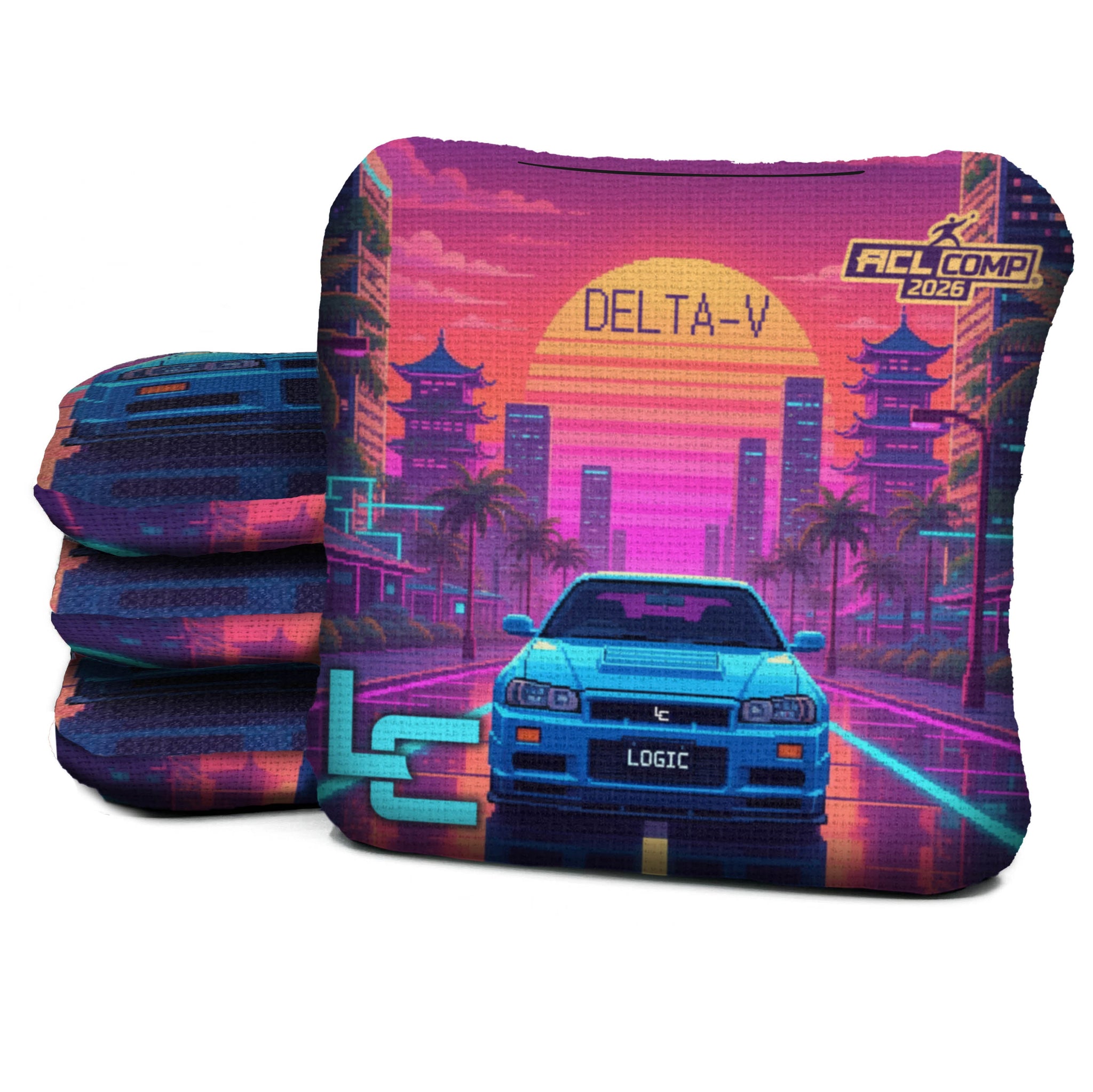 Logic Cornhole - PIXEL DRIVE - ACL PRO 2026 BAGS - MULTIPLE BAG SERIES - Set of 4 bags