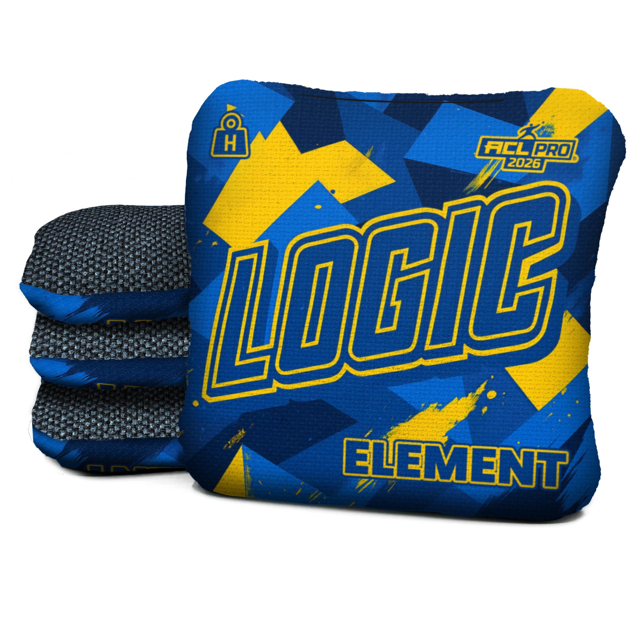 Logic Cornhole Angle Splat - Blue Yellow - ACL PRO 2026 BAGS - MULTIPLE BAG SERIES - Set of 4 bags