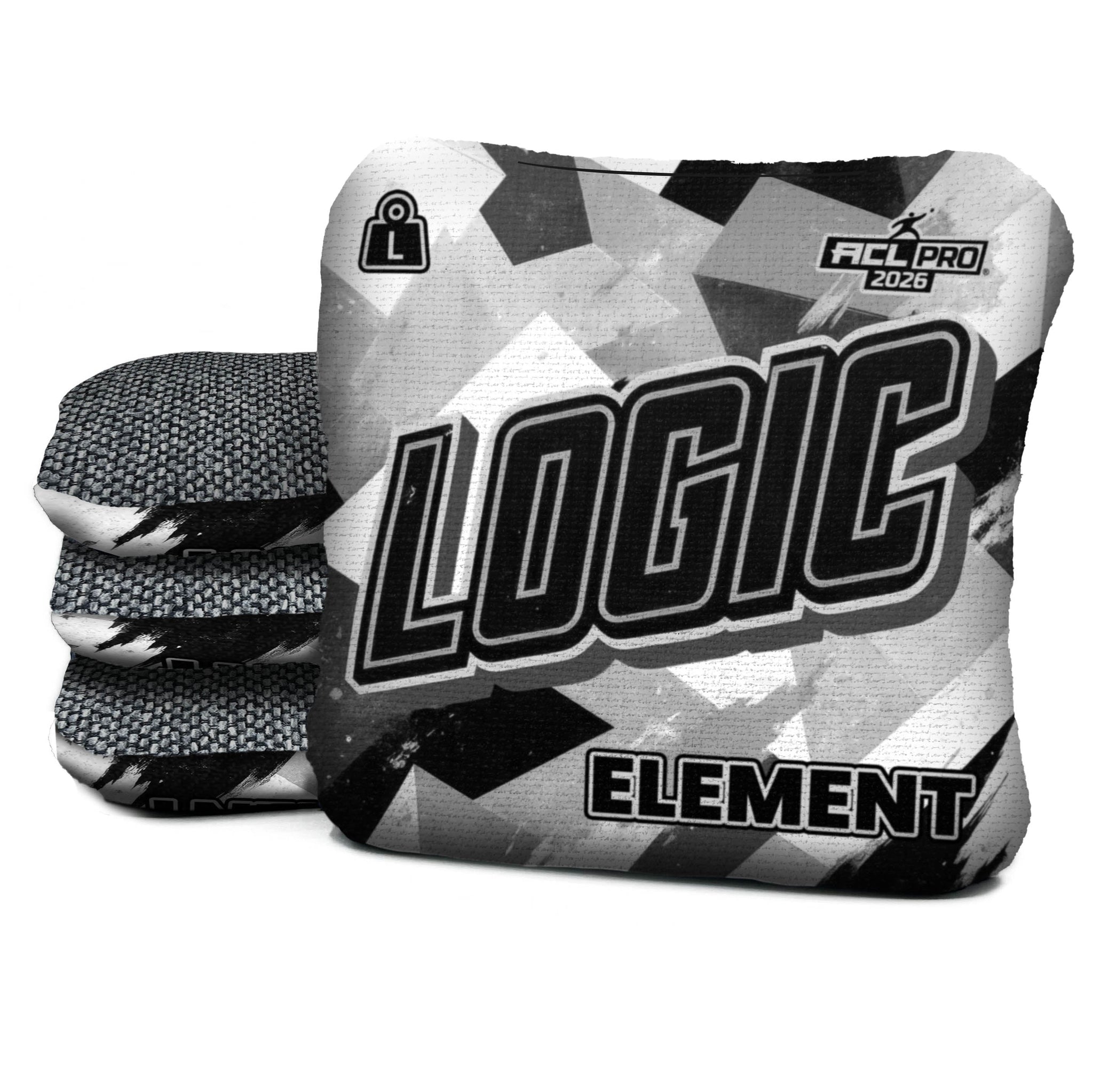 Logic Cornhole Angle Splat - Black White - ACL PRO 2026 BAGS - MULTIPLE BAG SERIES - Set of 4 bags