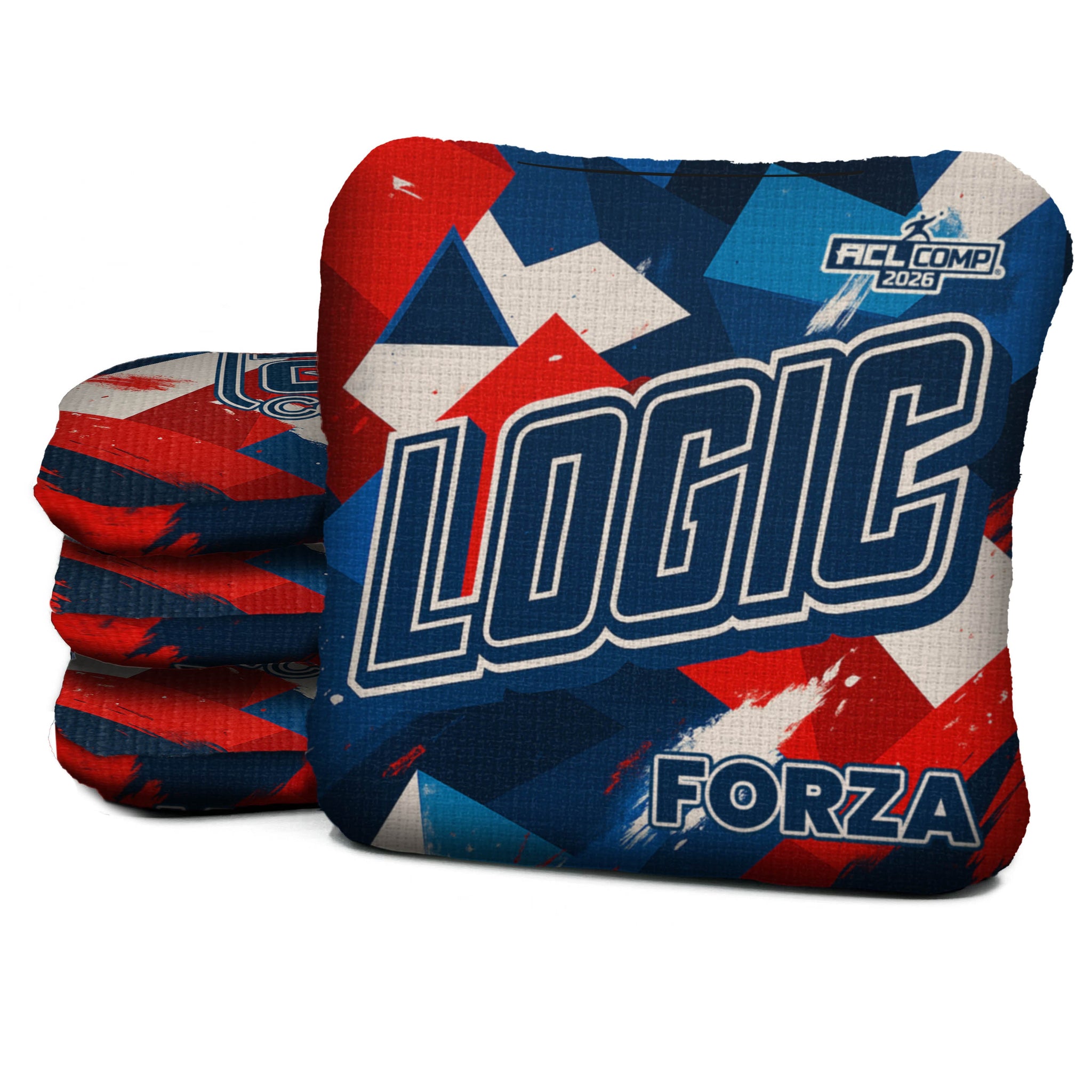 Logic Cornhole Angle Splat - Red White Blue - ACL PRO 2026 BAGS - MULTIPLE BAG SERIES - Set of 4 bags