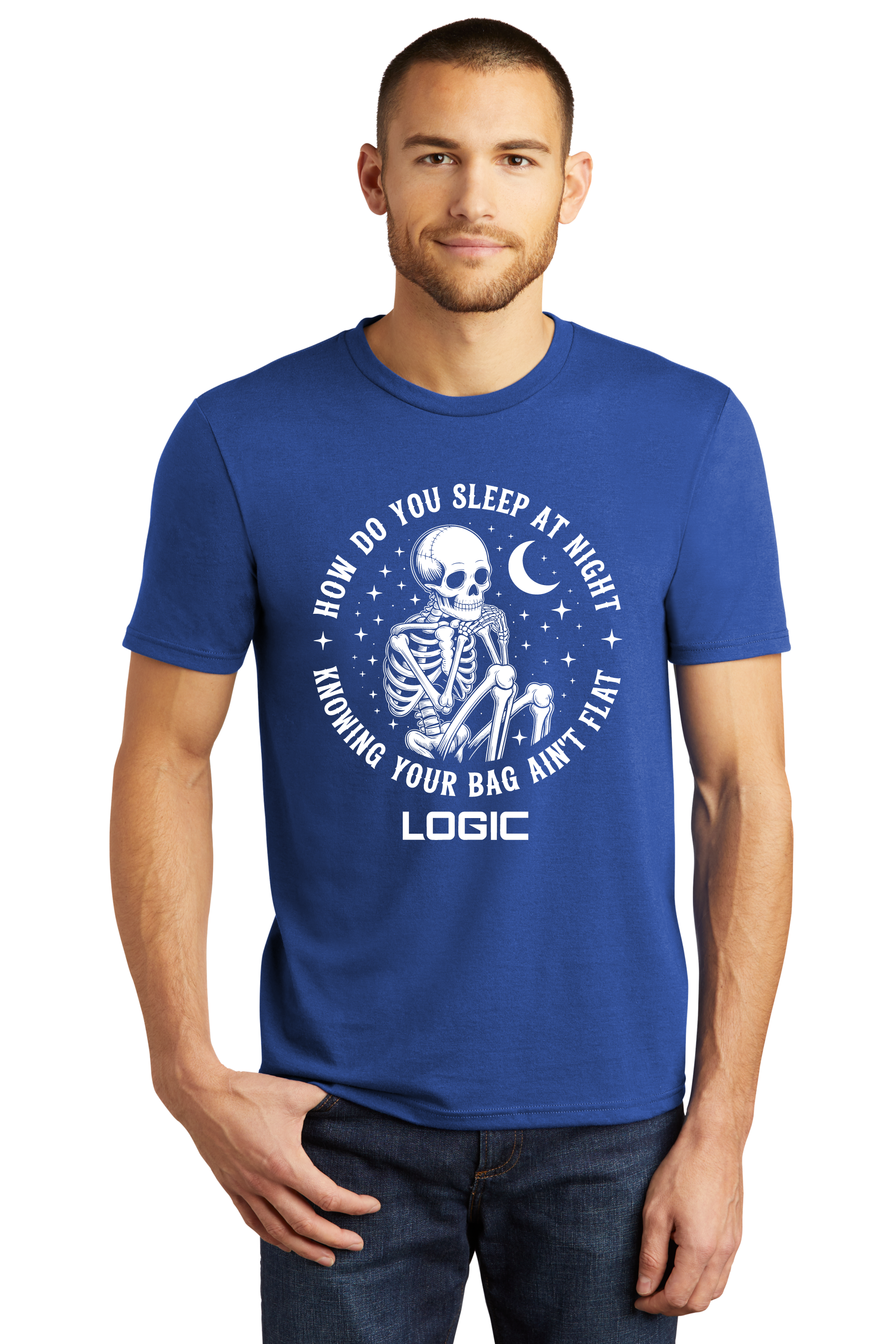 Logic Cornhole - How Do You Sleep At Night Skeleton T-Shirt - Multiple Colors Available