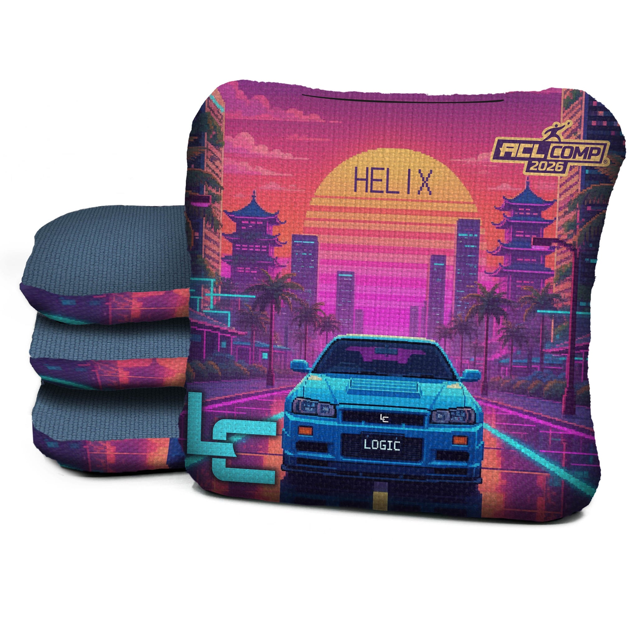 Logic Cornhole - PIXEL DRIVE - ACL PRO 2026 BAGS - MULTIPLE BAG SERIES - Set of 4 bags