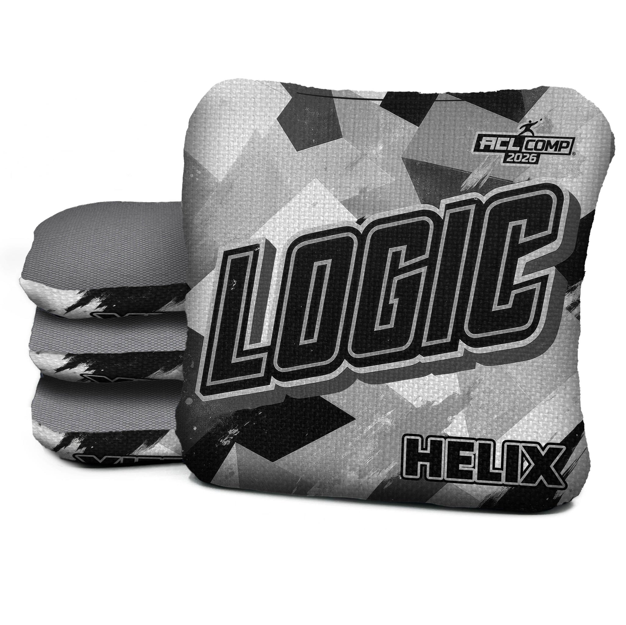 Logic Cornhole Angle Splat - Black White - ACL PRO 2026 BAGS - MULTIPLE BAG SERIES - Set of 4 bags