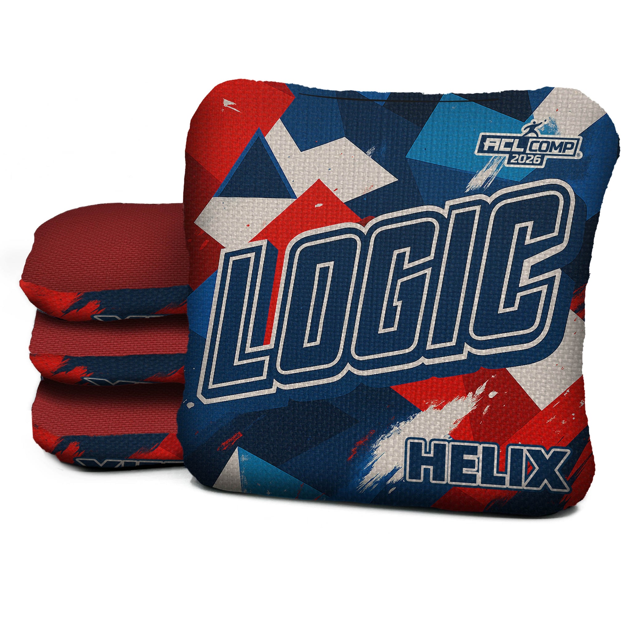 Logic Cornhole Angle Splat - Red White Blue - ACL PRO 2026 BAGS - MULTIPLE BAG SERIES - Set of 4 bags