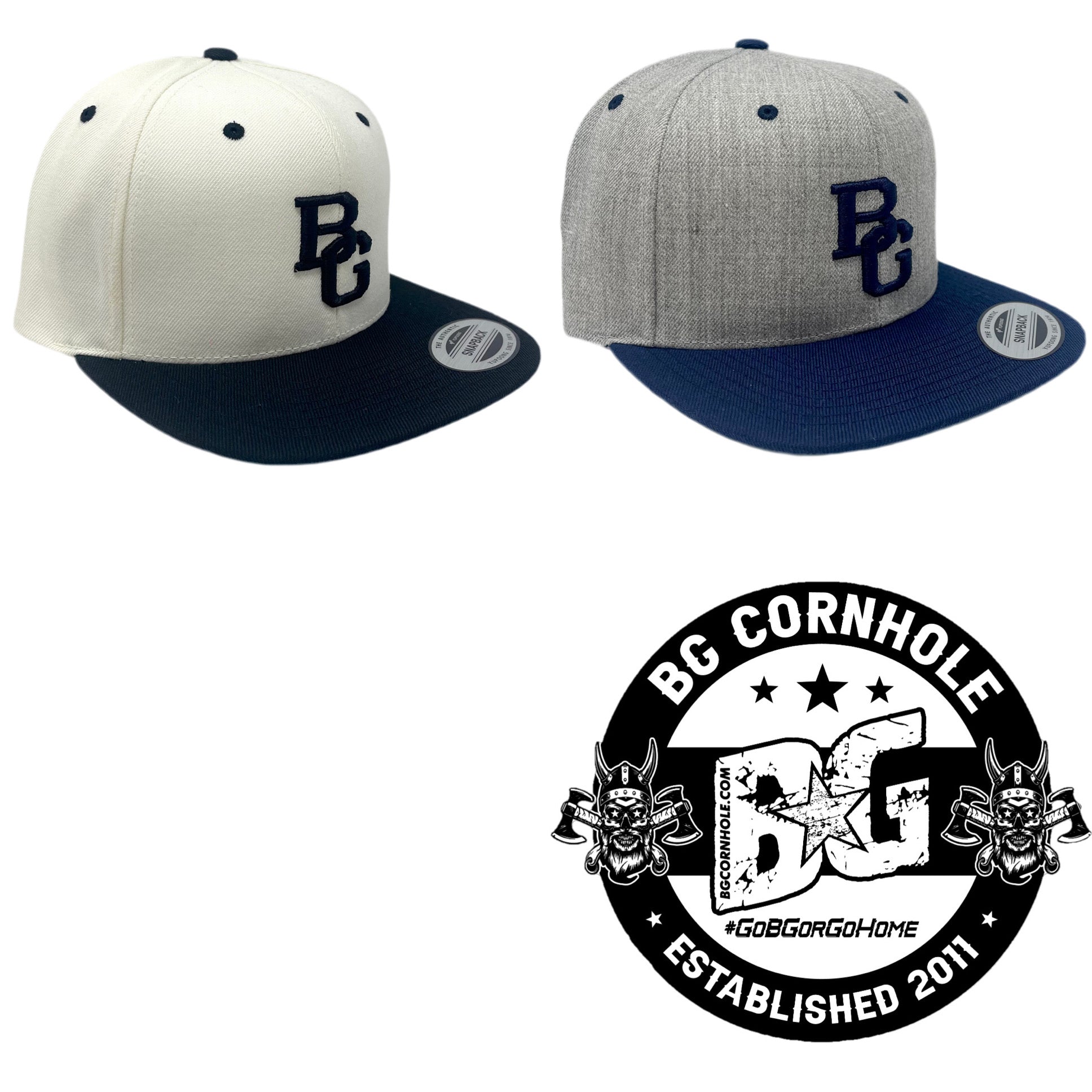 BG Cornhole Baseball SnapBack Flat Bill Hat - YUPOONG