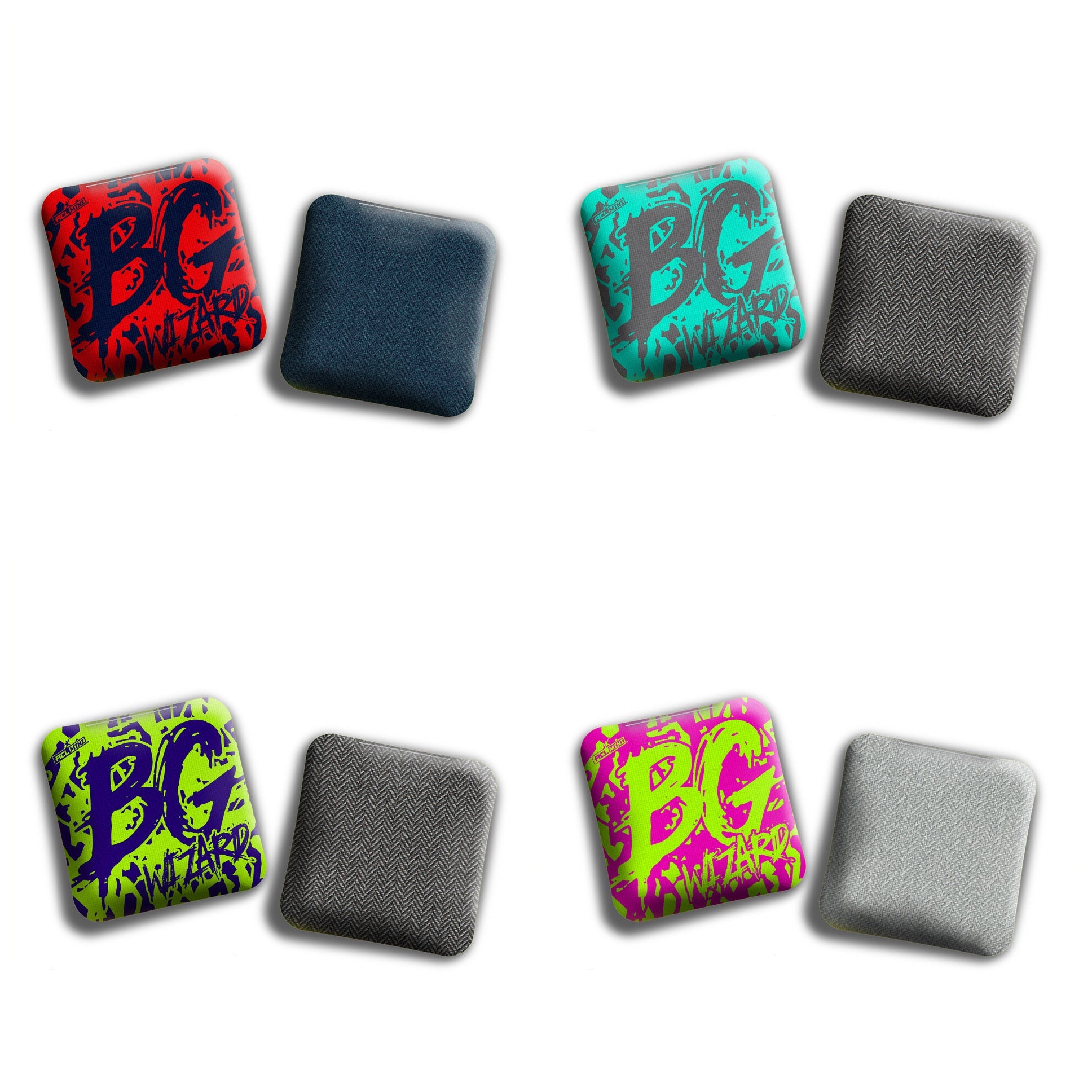 BG Cornhole 2025 BG Wizard 4" Mini Cornhole Bags - “AGGRESSIVE” - Set of 4 Bags