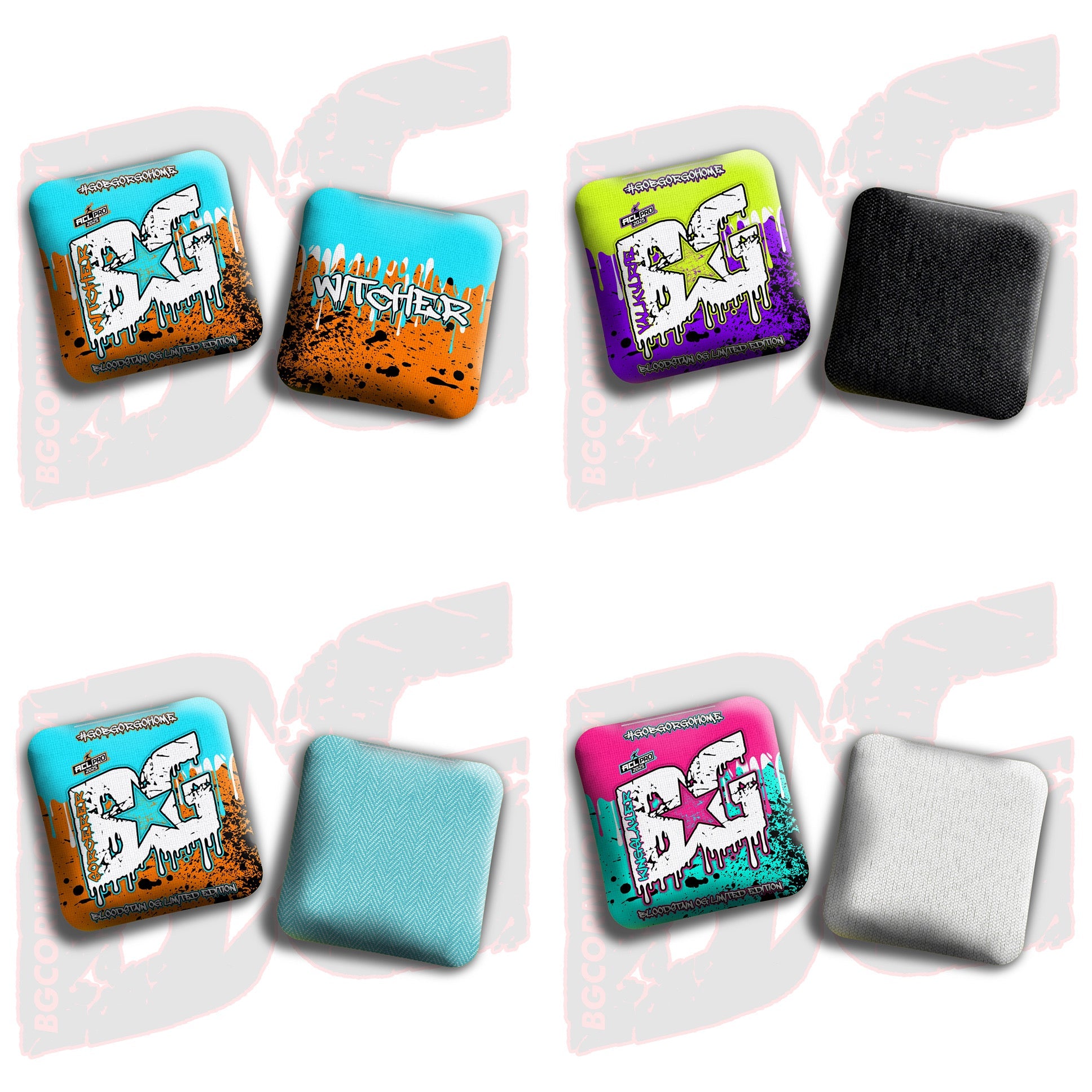 BG Cornhole 2026 Multiple Bag Models “OG Bloodstain” - ACL Pro Stamped Cornhole Bags - SET OF 4 BAGS